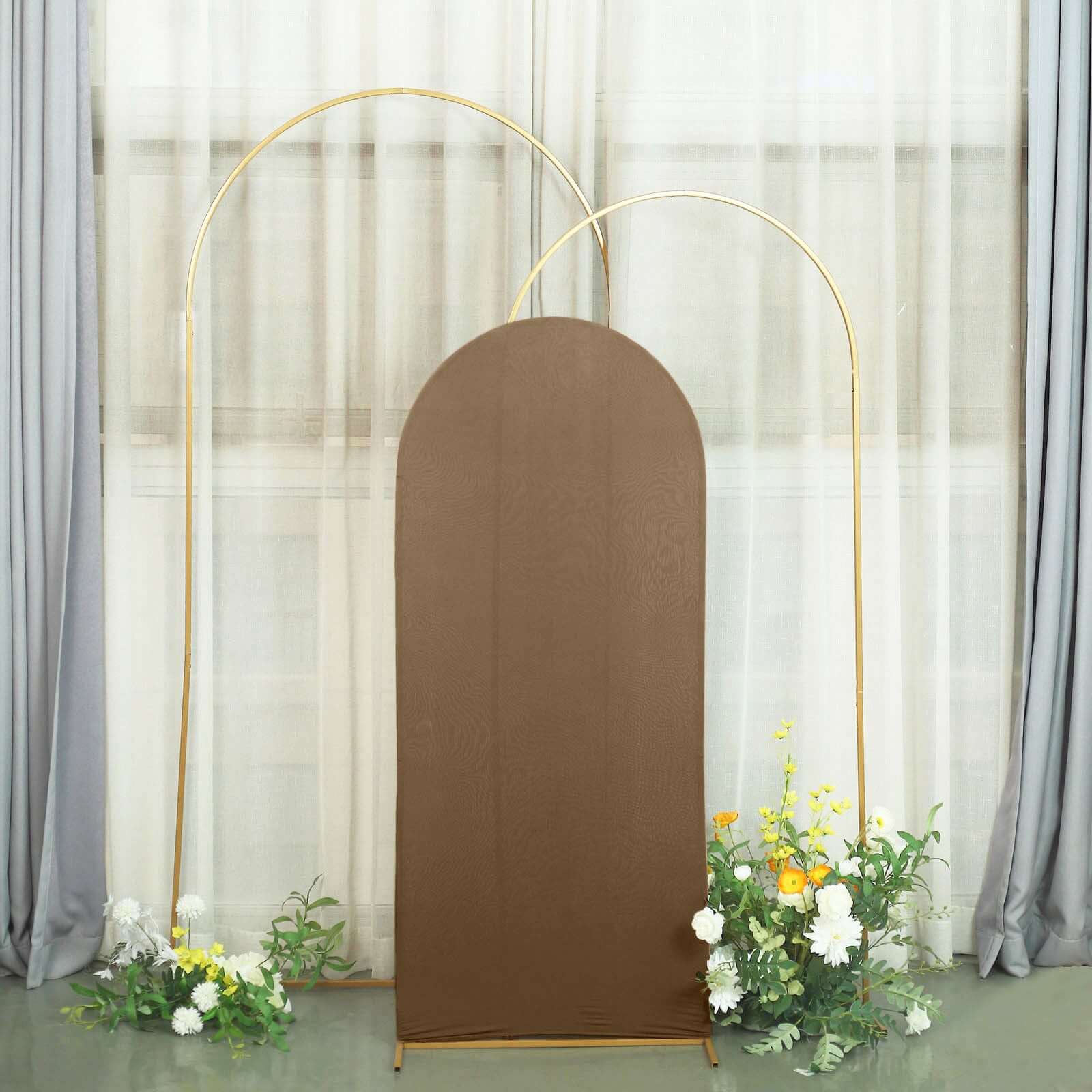 Hot! 5ft Matte Taupe Spandex Cover for Round Top Wedding Arch