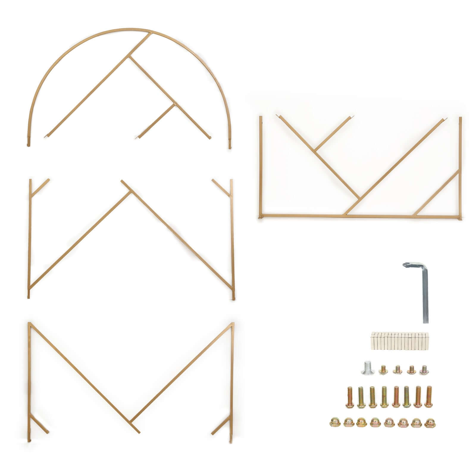 7ft Tall Gold Metal Geometric Flower Frame Prop Stand - Ideal for Weddings!