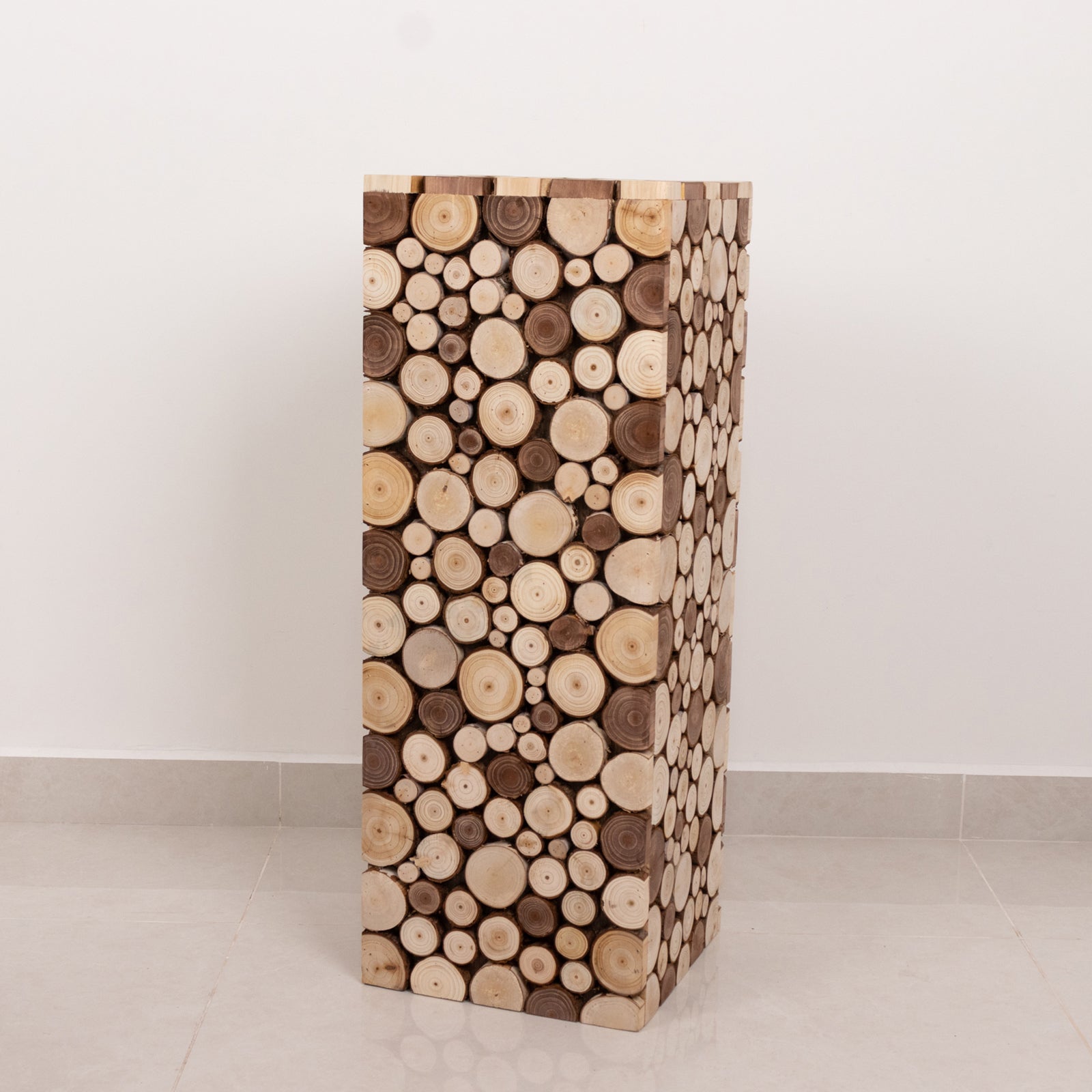 30" Natural Wooden Rectangular Pillar Prop Pedestal Stand for Rustic Farmhouse Decor - Handmade!