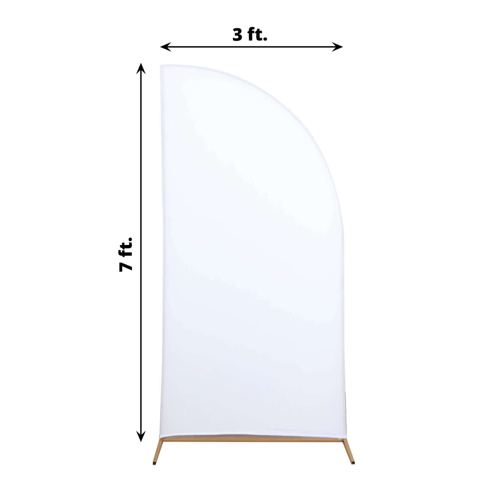 7ft Matte White Spandex Custom-Fit Double-Sided Half Moon Wedding Arch Backdrop Cover