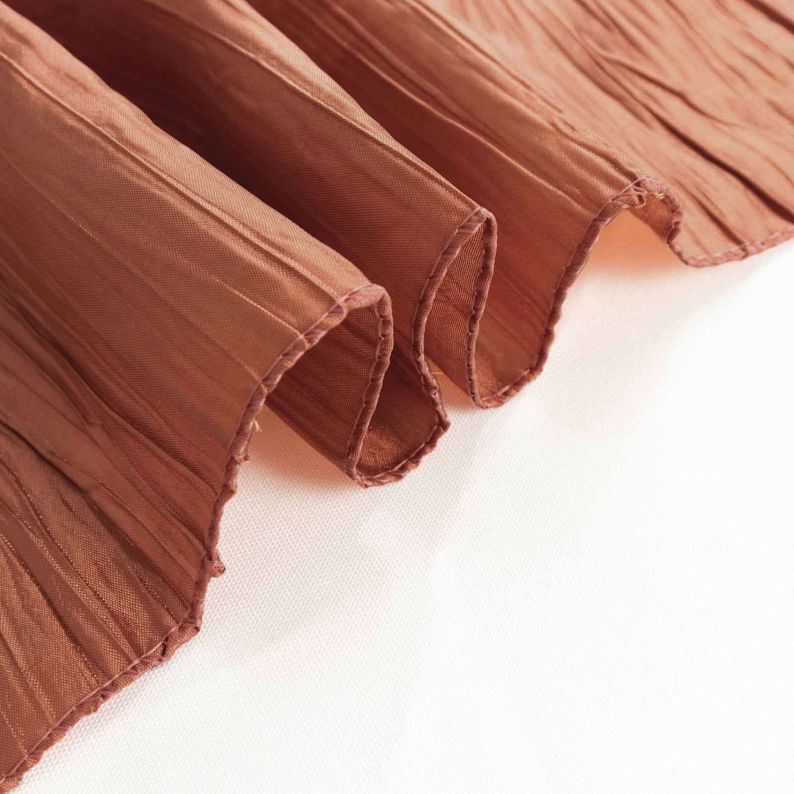 Hot Deal! Terracotta Accordion Crinkle Taffeta 12x108 Table Runner