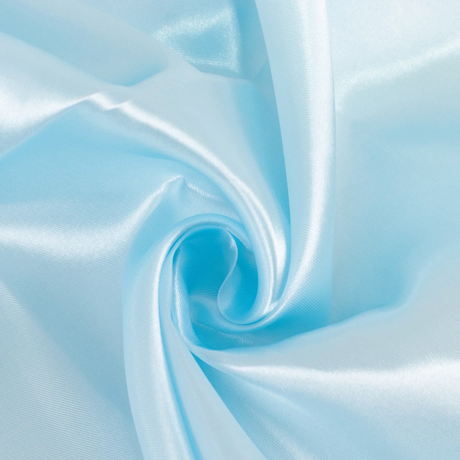 Light Blue Smooth and Lustrous 108-Inch Satin Round Tablecloth