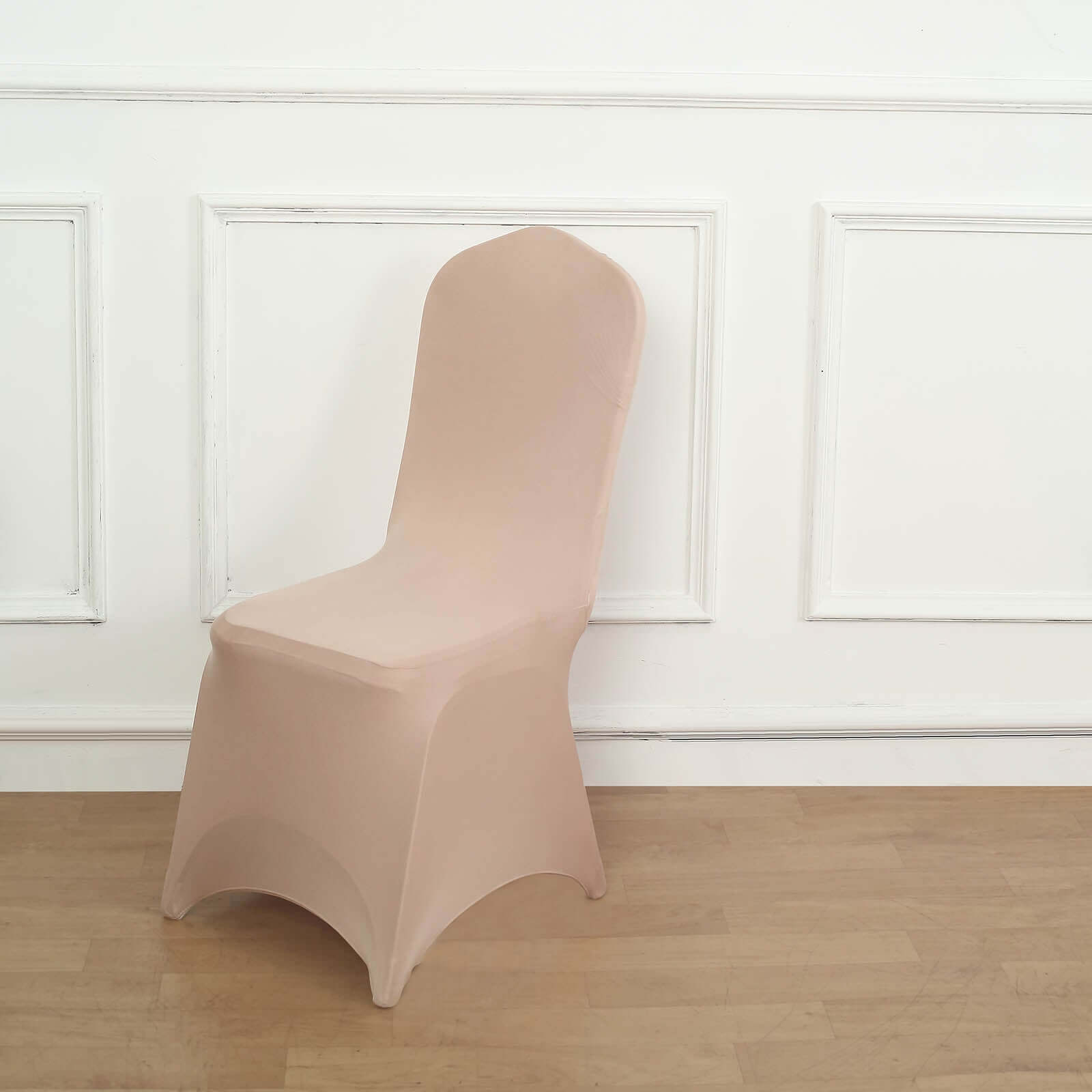 Hot Sale! Nude Spandex Stretch Slip-On Chair Cover for Banquet Chairs, 160GSM Fabric