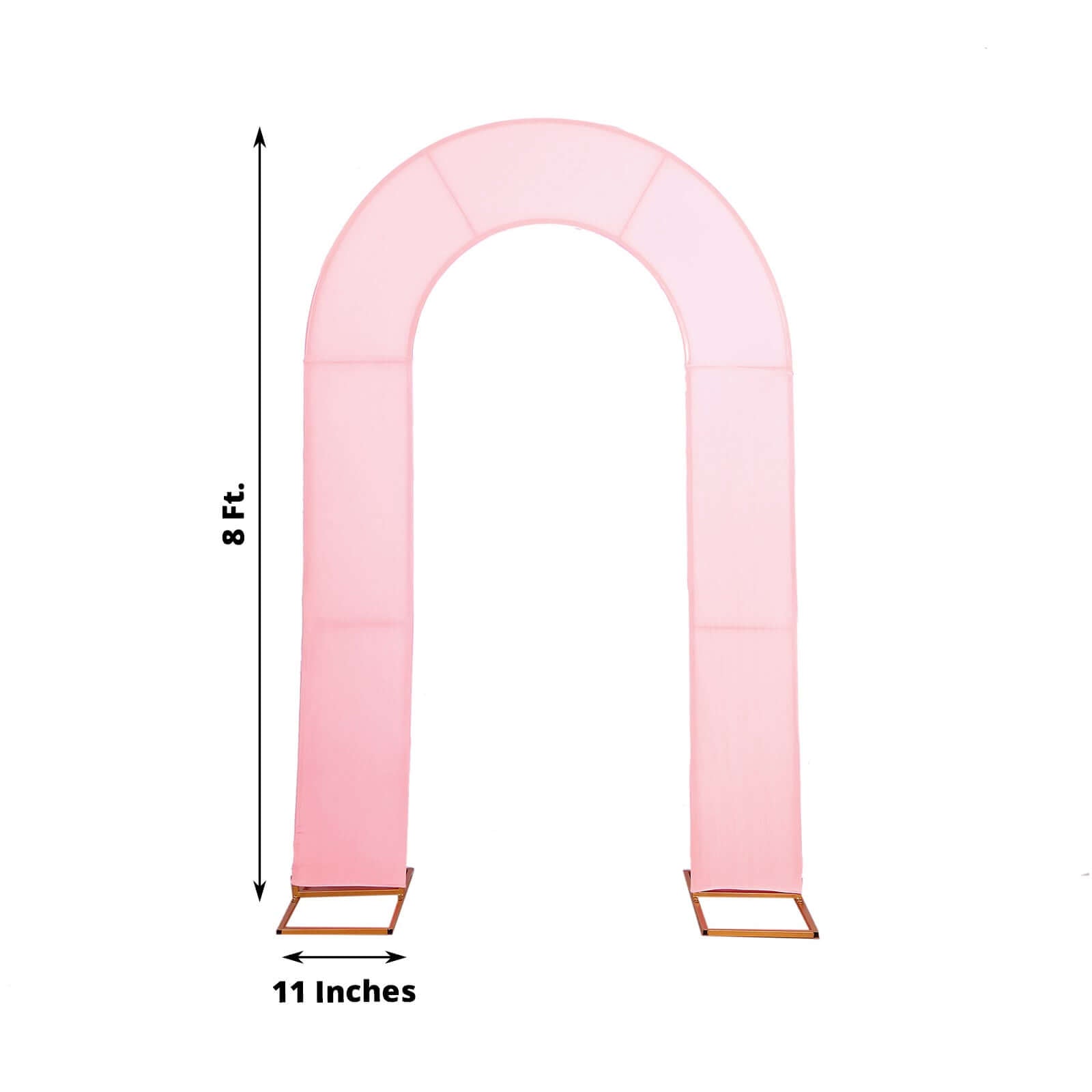 Premium 8ft Pink Spandex U-Shaped Wedding Arch Cover - Perfect for Weddings and Parties