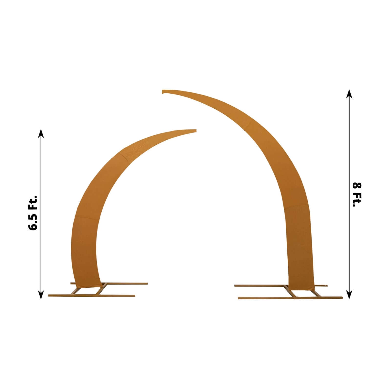 Hot Sale! Set of 2 Gold Spandex Wedding Arch Backdrop Covers for 6.5ft & 8ft Stands