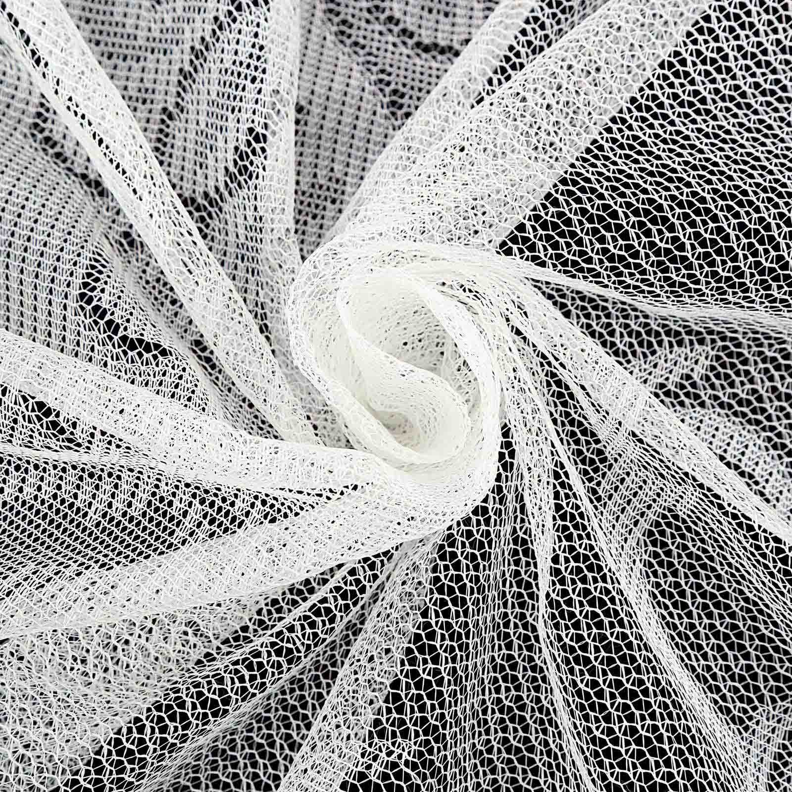 Ivory 120-Inch Seamless Premium Lace Round Tablecloth for Elegant Celebrations