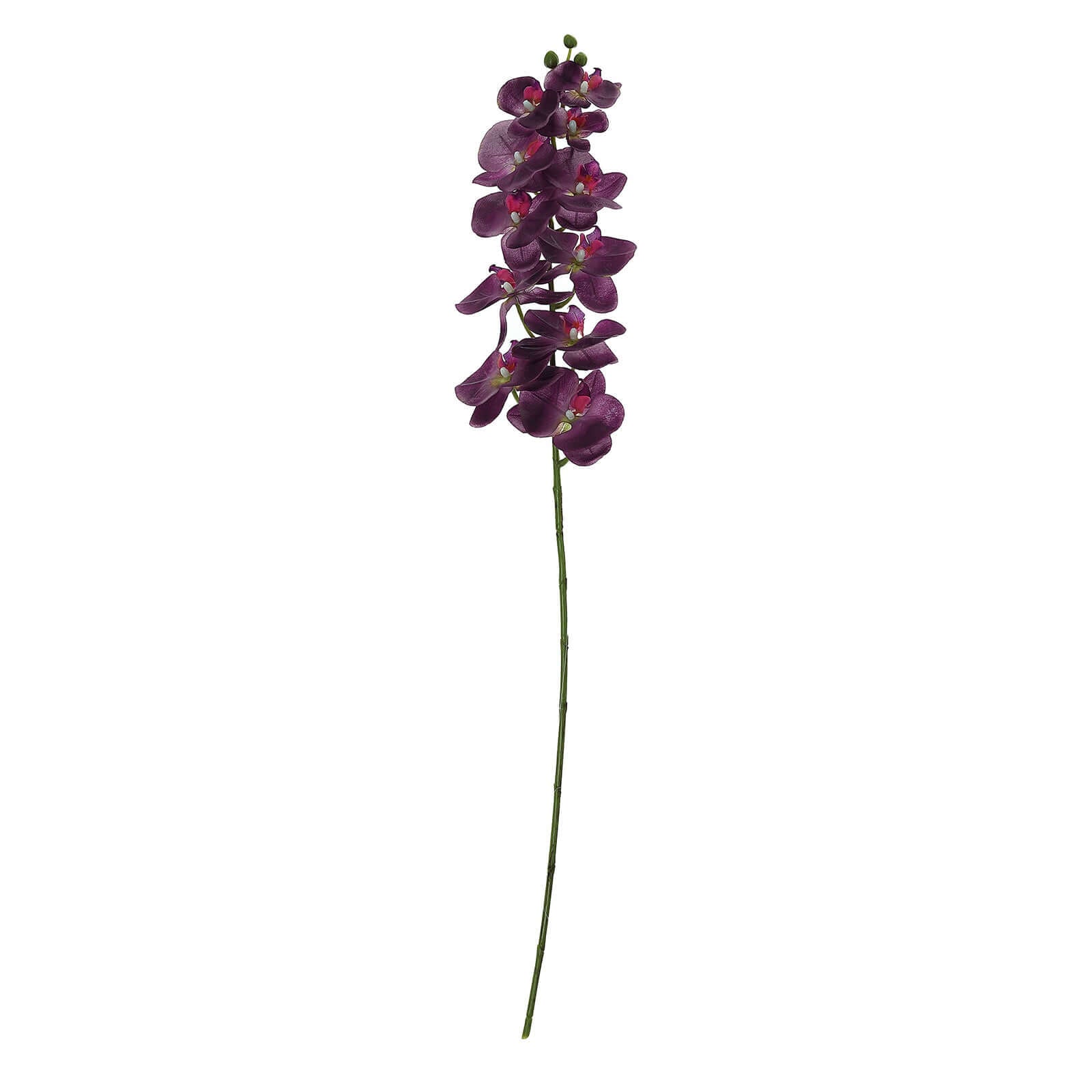 Hot Sale! 2 Stems 40-Inch Tall Eggplant-Colored Artificial Silk Orchid Flower Bouquets for Decor
