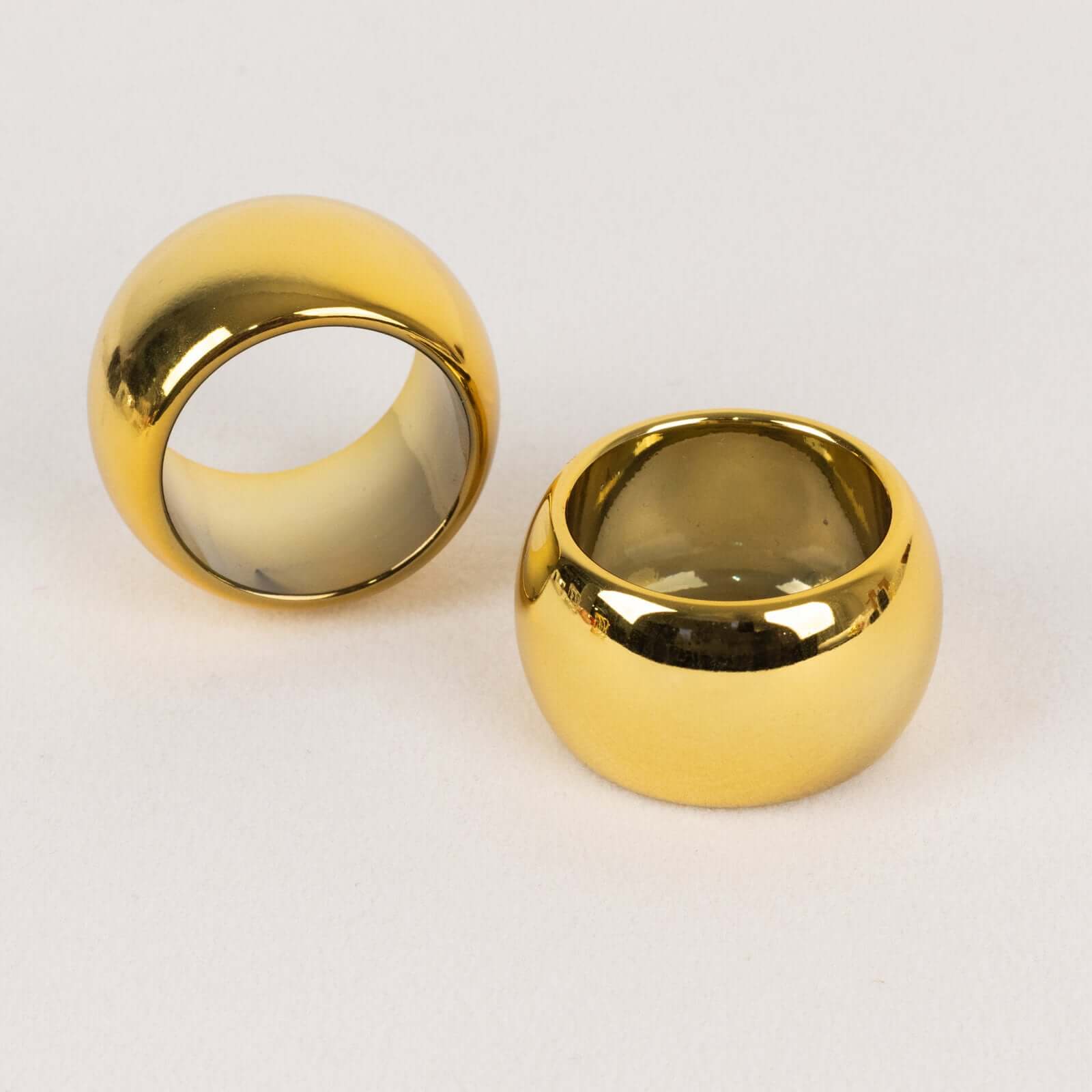 4-Pack Gold Shiny Metallic Acrylic Napkin Rings - Ideal for Events