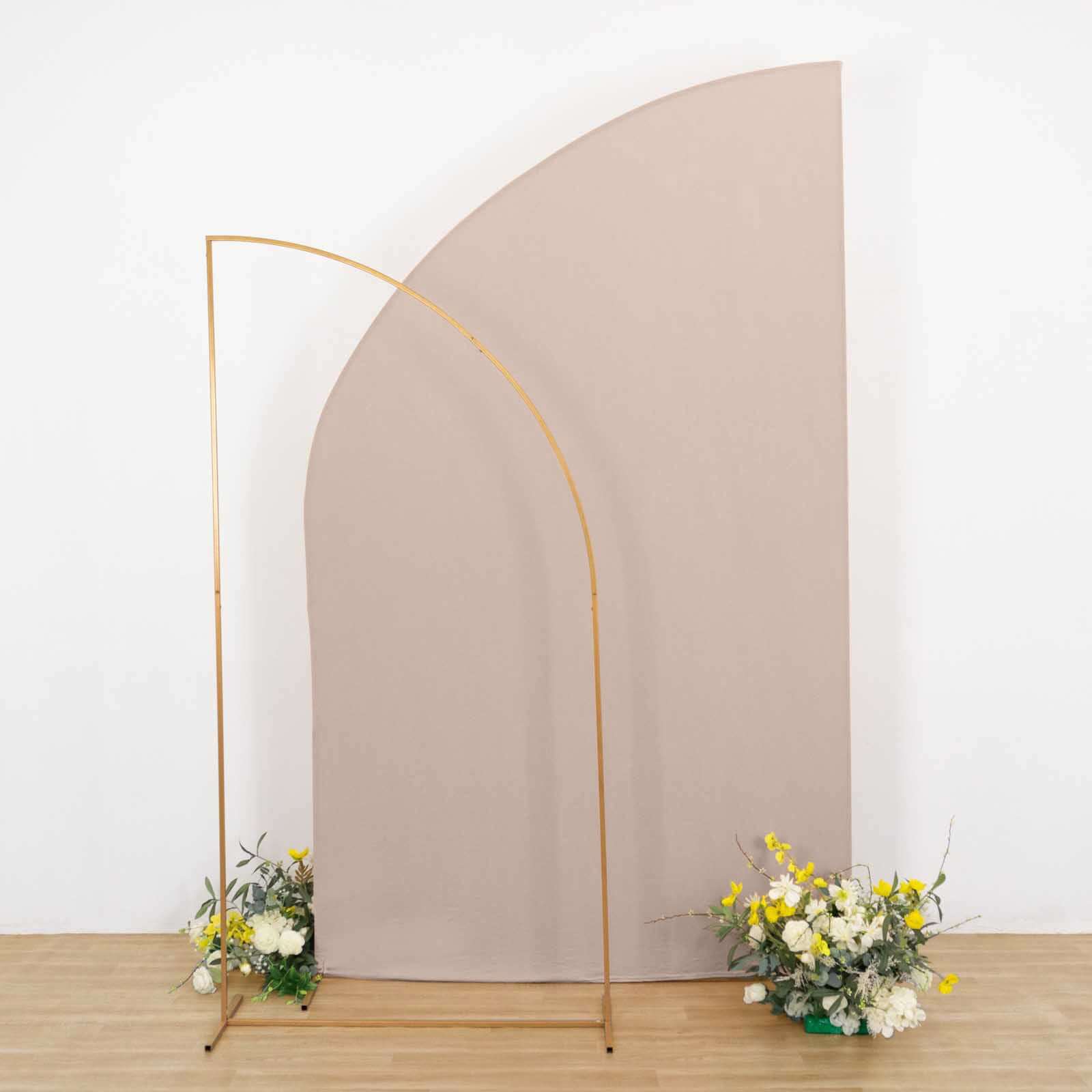 Hot Sale! 8ft Nude Spandex Fitted Cover for Half Moon Wedding Backdrop Stand