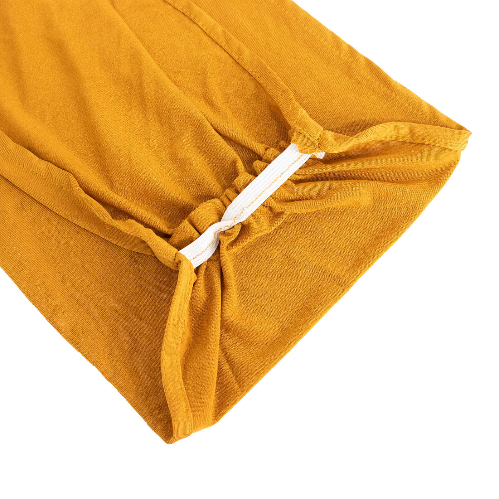 Special Offer! 5-Pack Gold Ruffled Spandex Chair Sashes - Wide Stretch Bands for Elegant Wedding and Event Decor