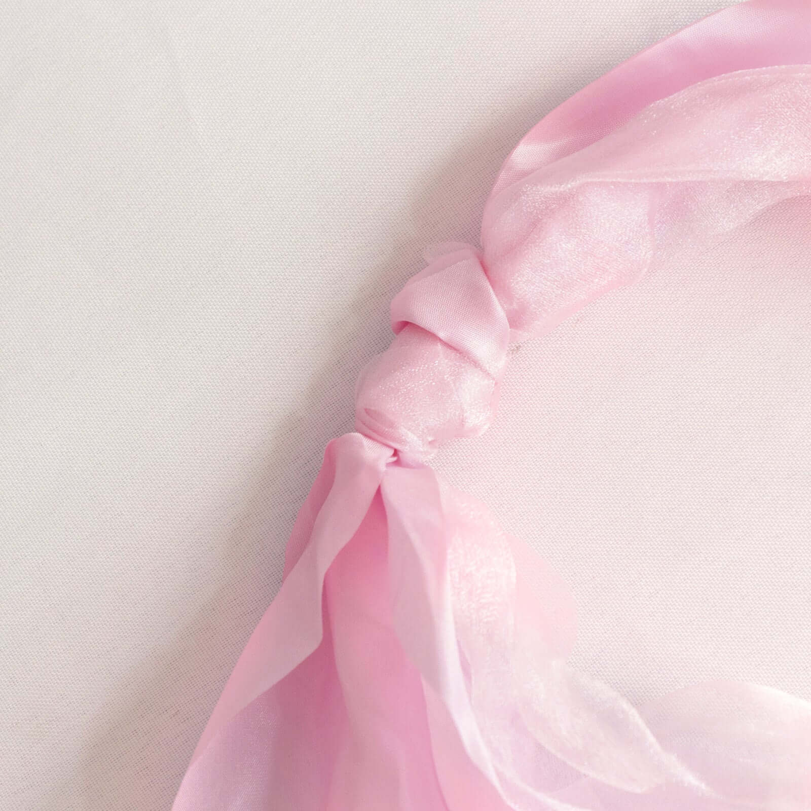 5-Piece Pink Chiffon Satin Curly Willow Chair Sashes - Effortless Installation