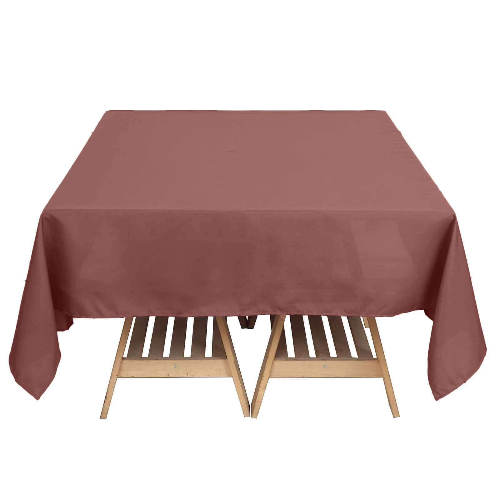 100% Polyester Cinnamon Rose 70x70 Square Tablecloth - Stain & Wrinkle Resistant