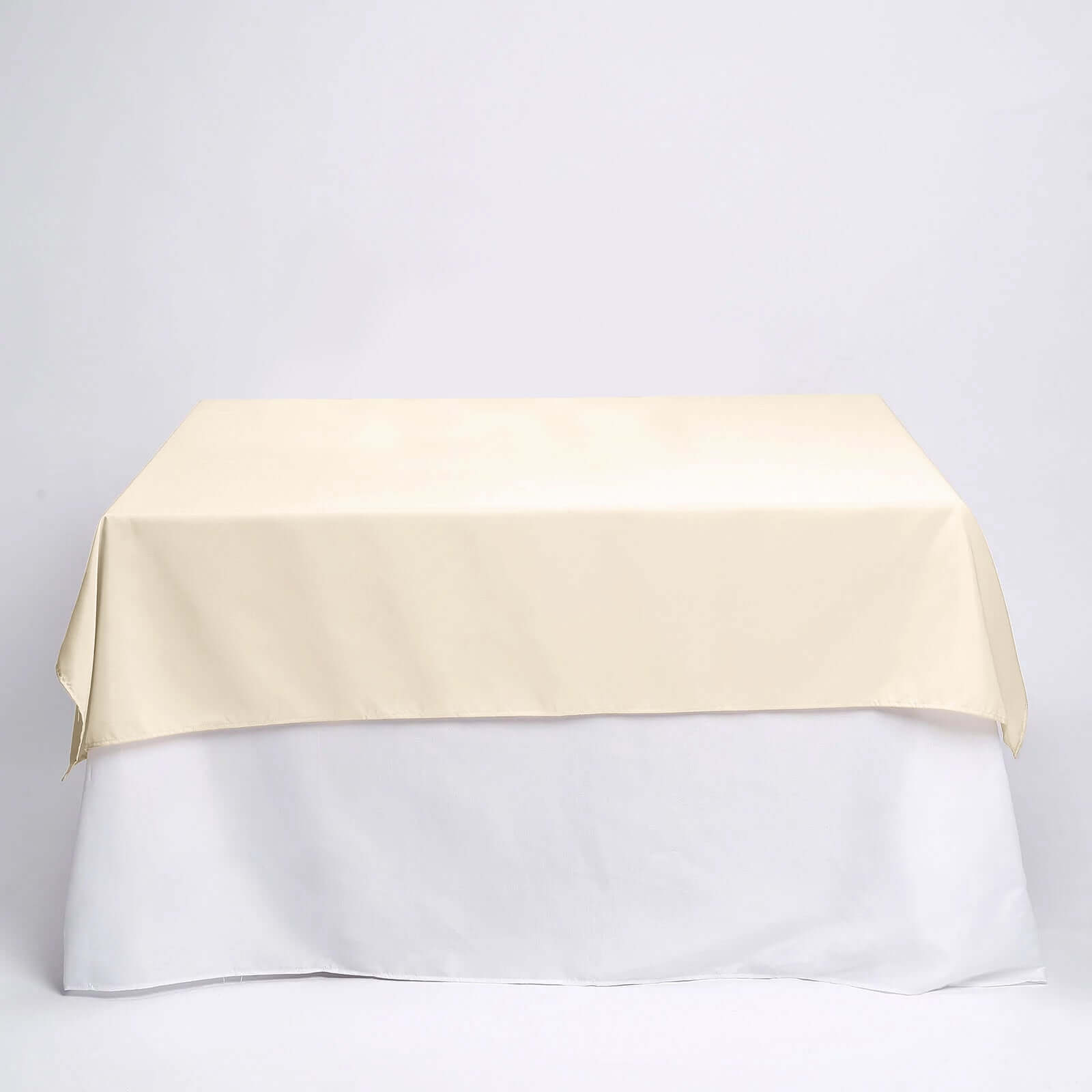 Beige 70x70 Polyester Square Tablecloth - Wrinkle-Resistant & Durable