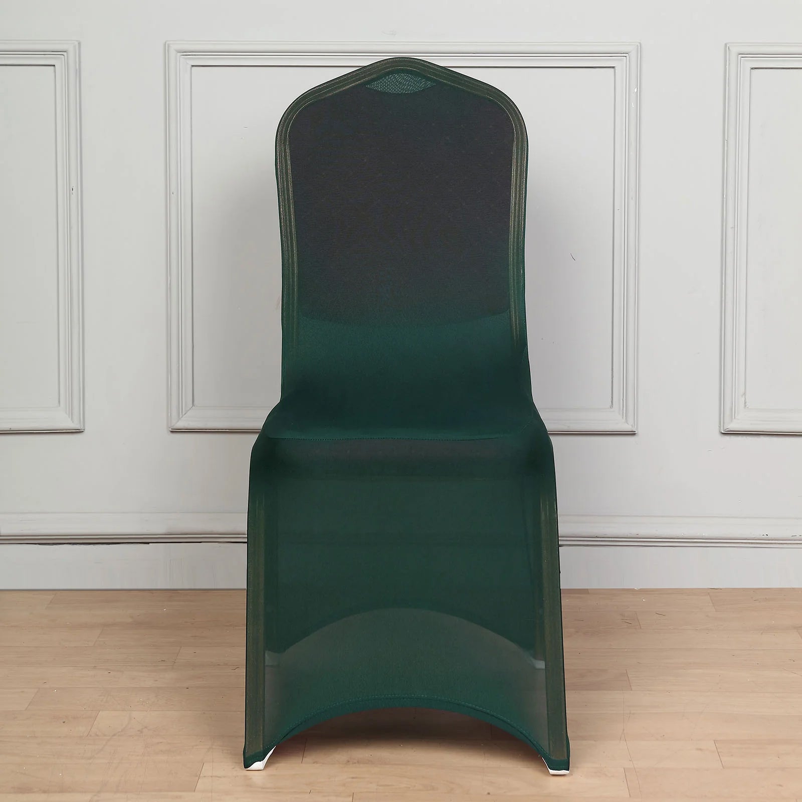 10-Pack Durable Reusable Stretch Spandex Chair Covers in Hunter Emerald Green for Banquet Chairs
