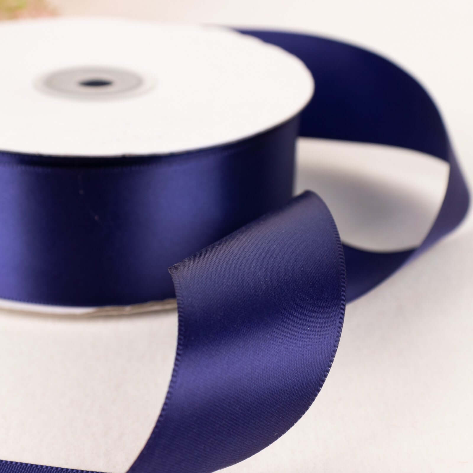Get 50 Yards of 1.5-Inch Navy Blue Single-Face Decorative Polyester Satin Ribbon Now