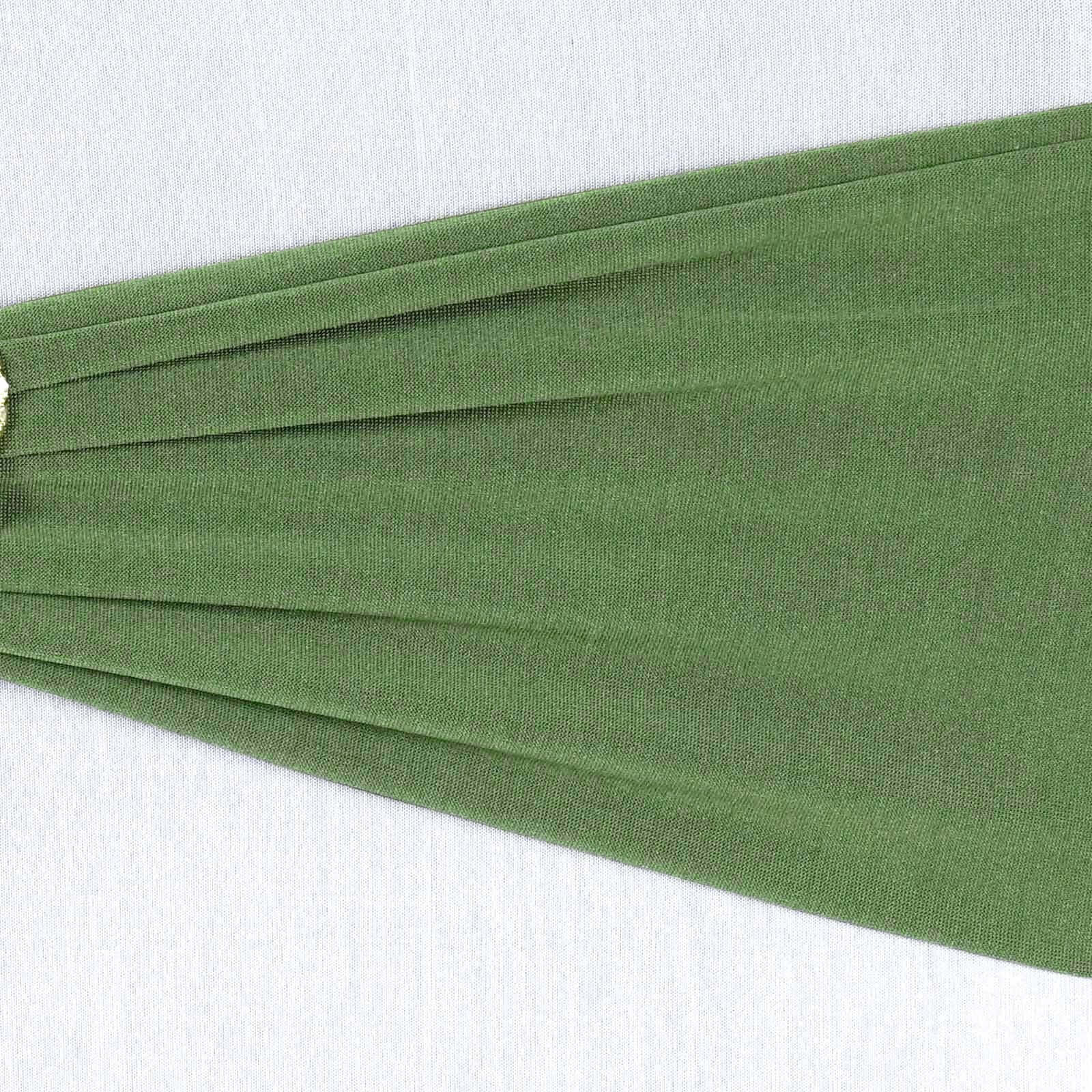5-Pack Olive Green Stretch Spandex Chair Sashes - Heavy Duty, Fitted Finish
