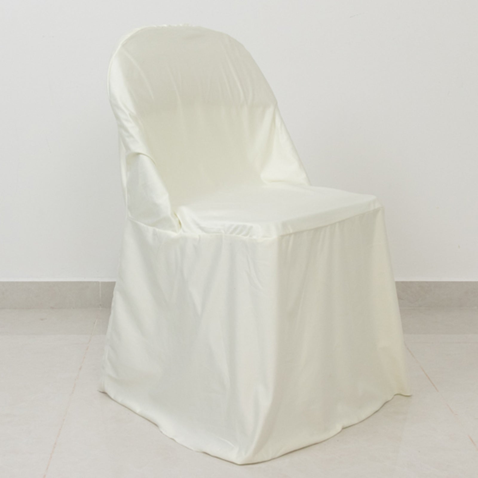 Ivory Premium Scuba Polyester Stretch Folding Chair Cover - Wrinkle & Stain Resistant