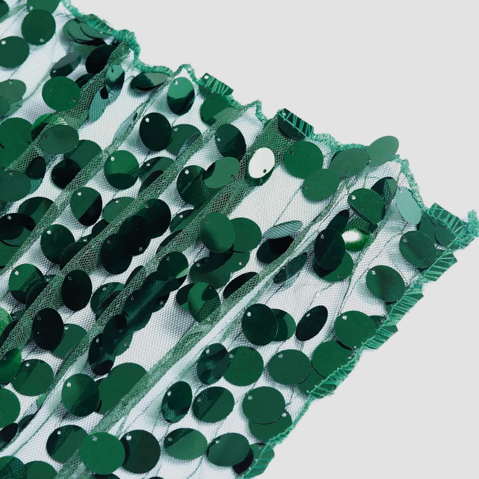 Hunter Emerald Green 54x4 Yards Sequin Mesh Fabric Roll - Ideal for DIY