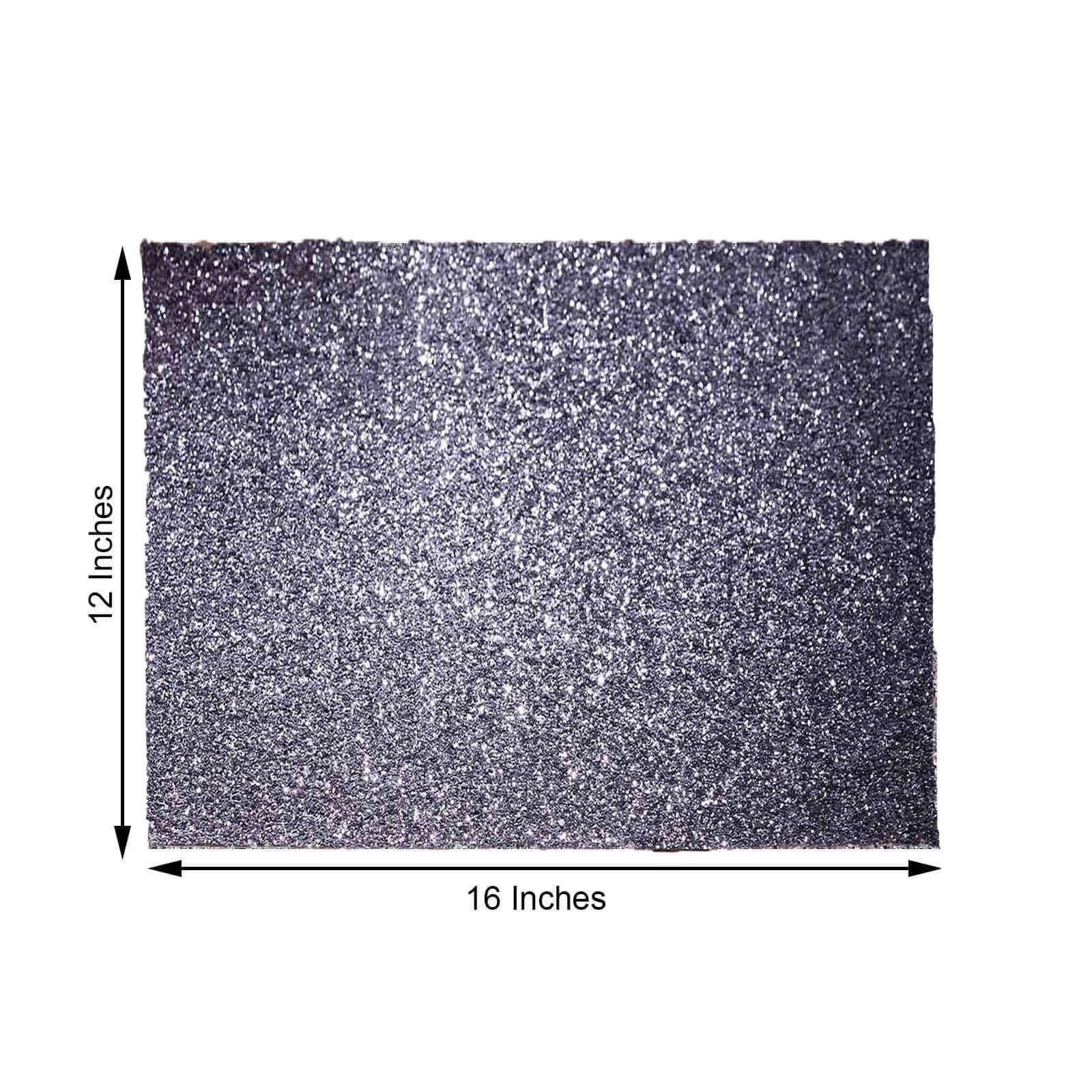 Hot Deal! 6-Pack Charcoal Gray Glitter Rectangle Non-Slip Placemats for Dining Tables, 12x18