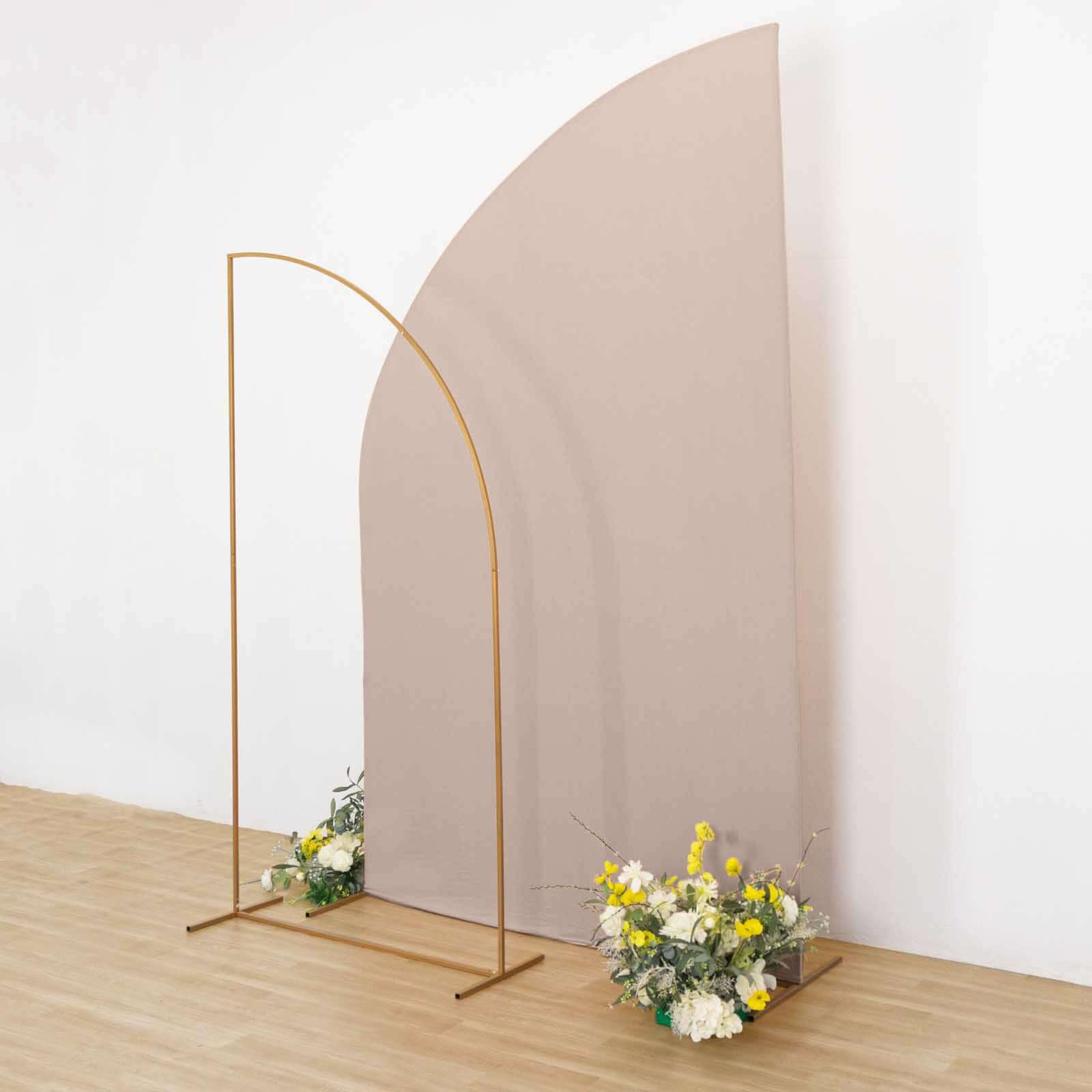 Hot Sale! 8ft Nude Spandex Fitted Cover for Half Moon Wedding Backdrop Stand