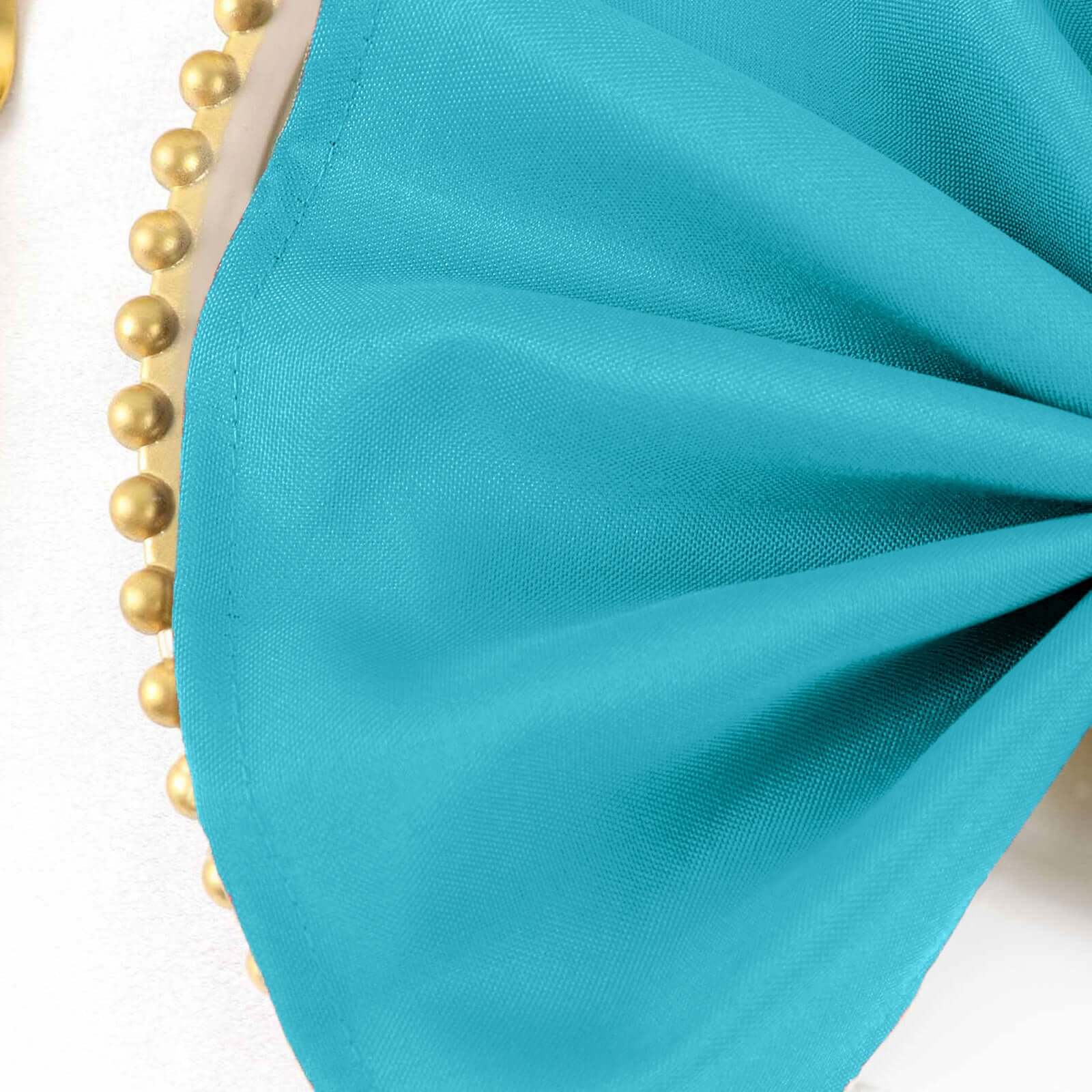 Set of 5 Turquoise 17x17 Polyester Dinner Napkins - Durable & Anti - Wrinkle