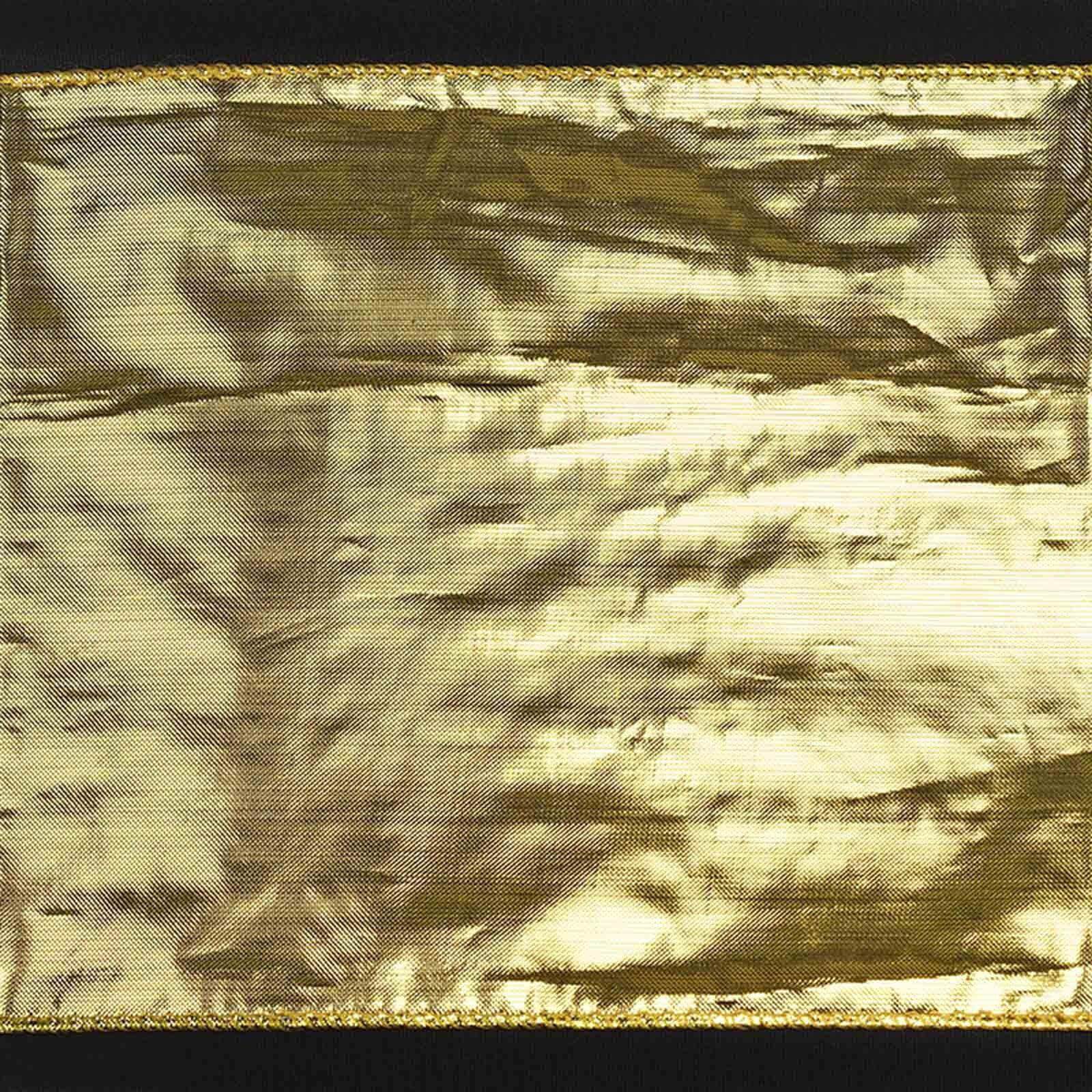 Set of 5 Shiny Gold Foil Metallic Polyester Chair Sashes for Weddings, Parties & Events - 6x108