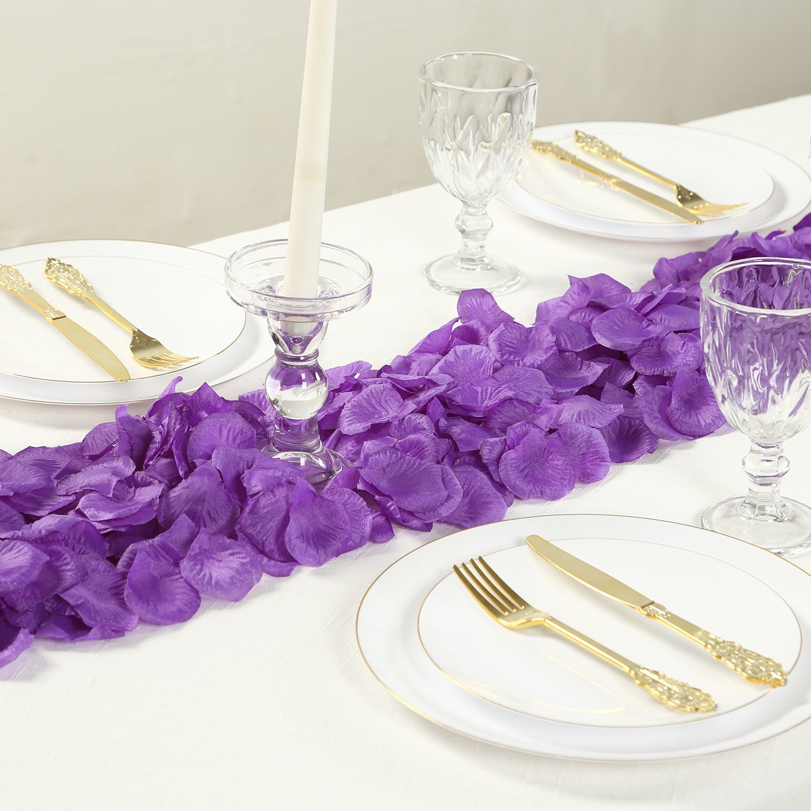 500-Piece Set of Purple Silk Rose Petal Confetti - Ideal Decor for Tables and Floors