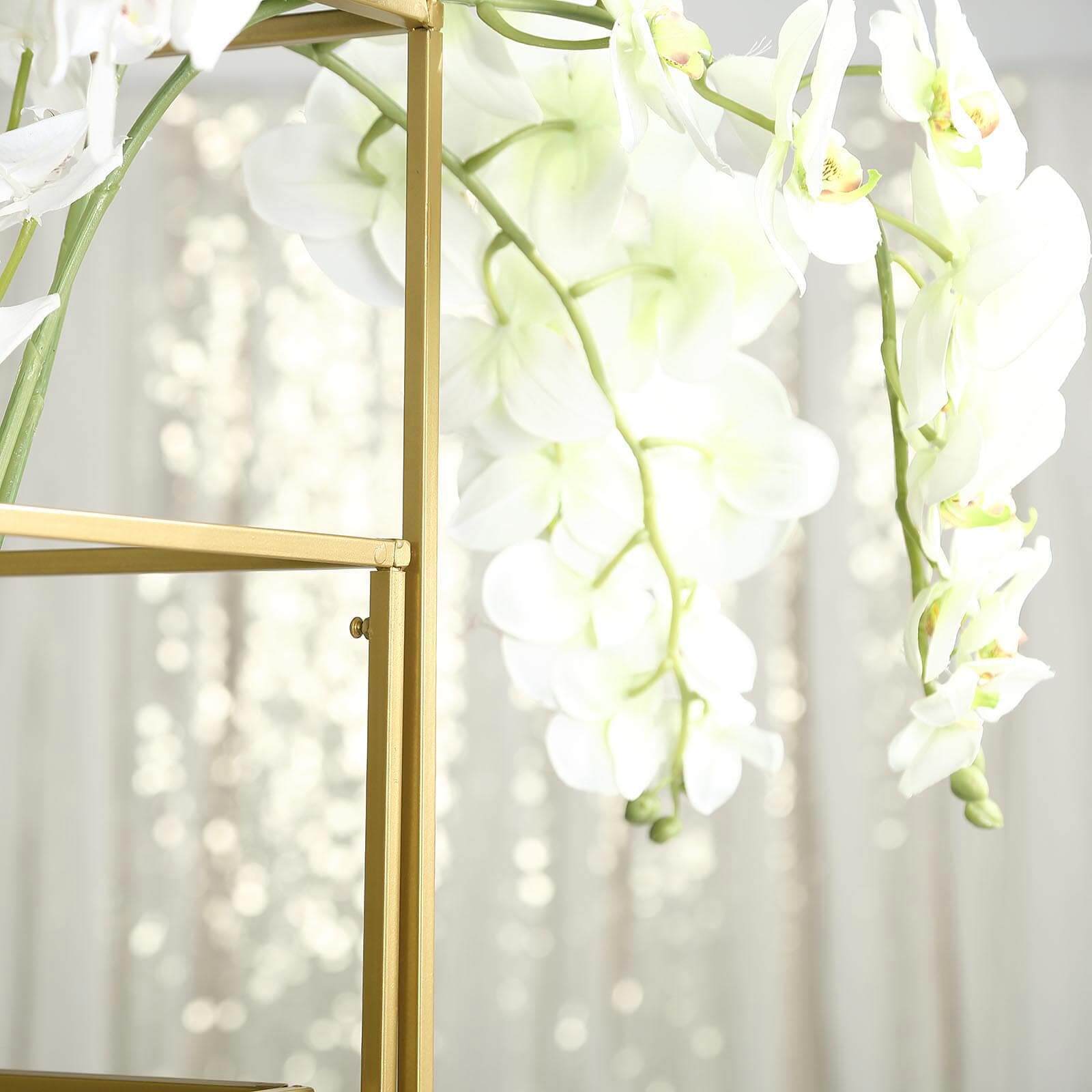 Sale! 4-Piece Matte Gold Metal Flower Stand Set for Wedding Centerpieces - Durable Displays in 16/24/32/40 Inches