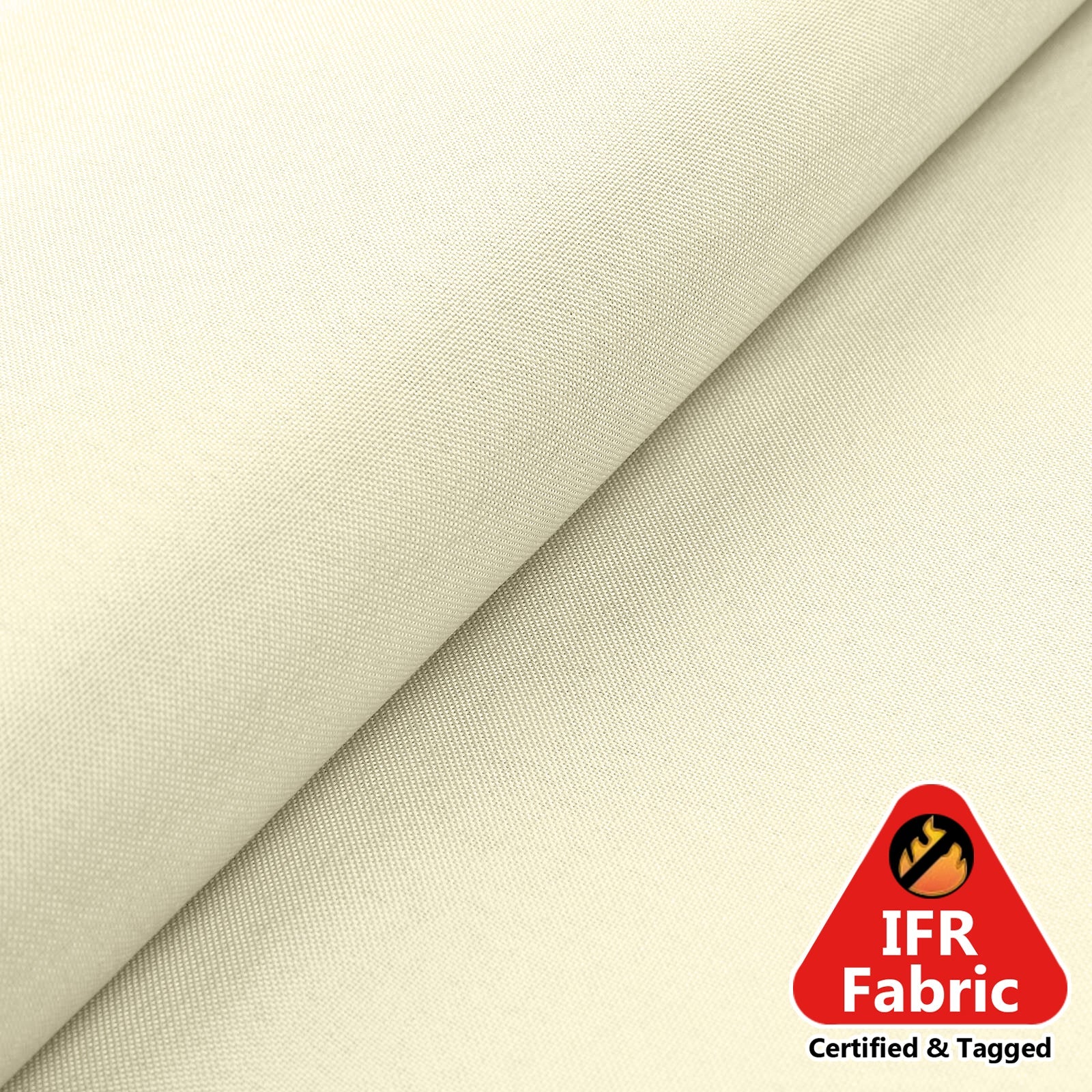 Ivory Fire Retardant 54x10 Yards Polyester Fabric Bolt - Ideal for DIY Crafts & Event Decor
