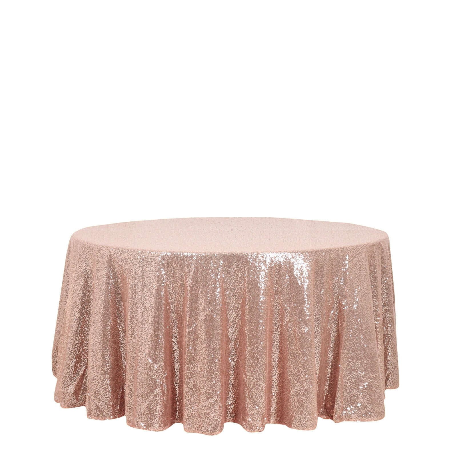 Hot! Seamless Rose Gold 120" Round Sequin Tablecloth