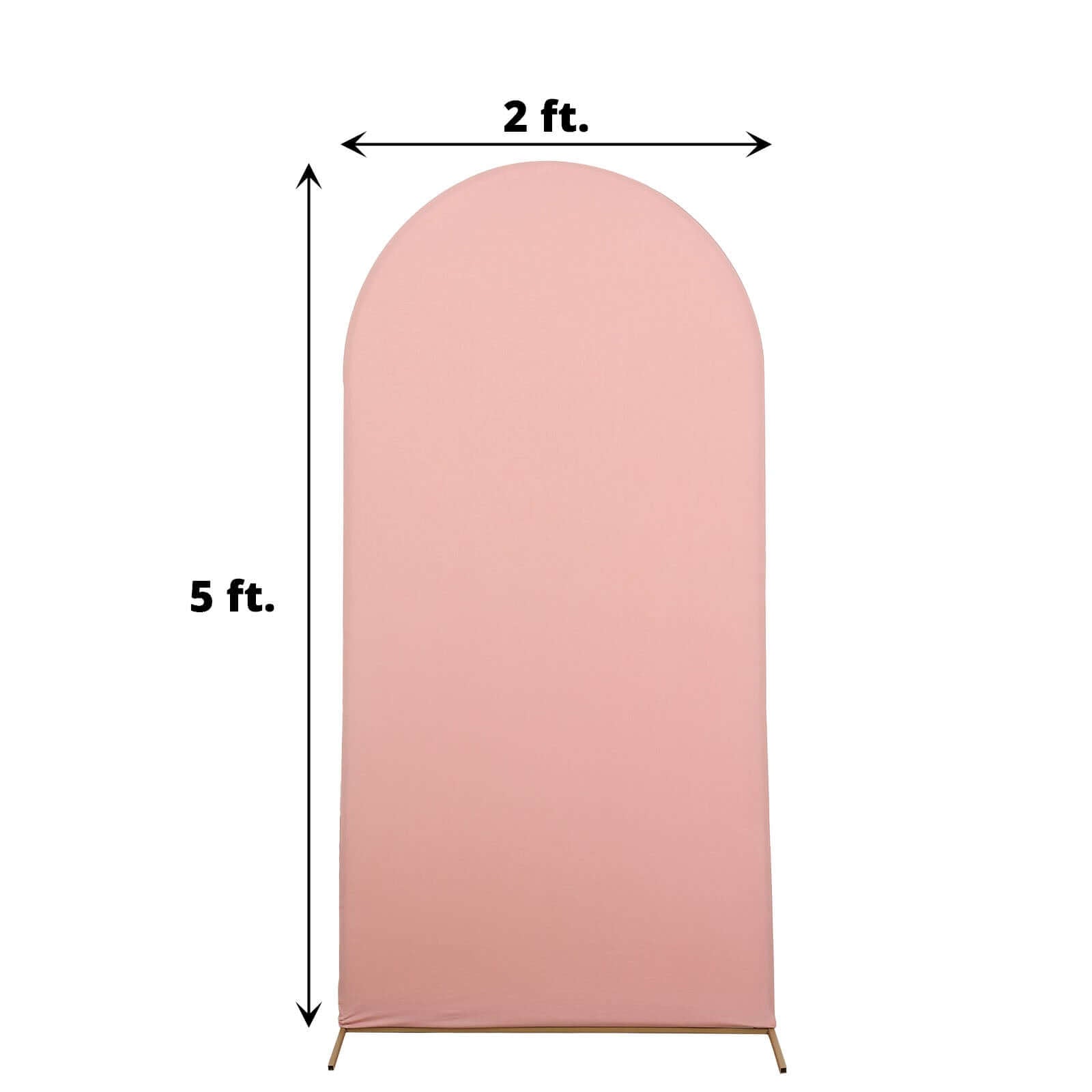 5ft Double - sided Matte Dusty Rose Spandex Fitted Cover for Round - top Wedding Arch