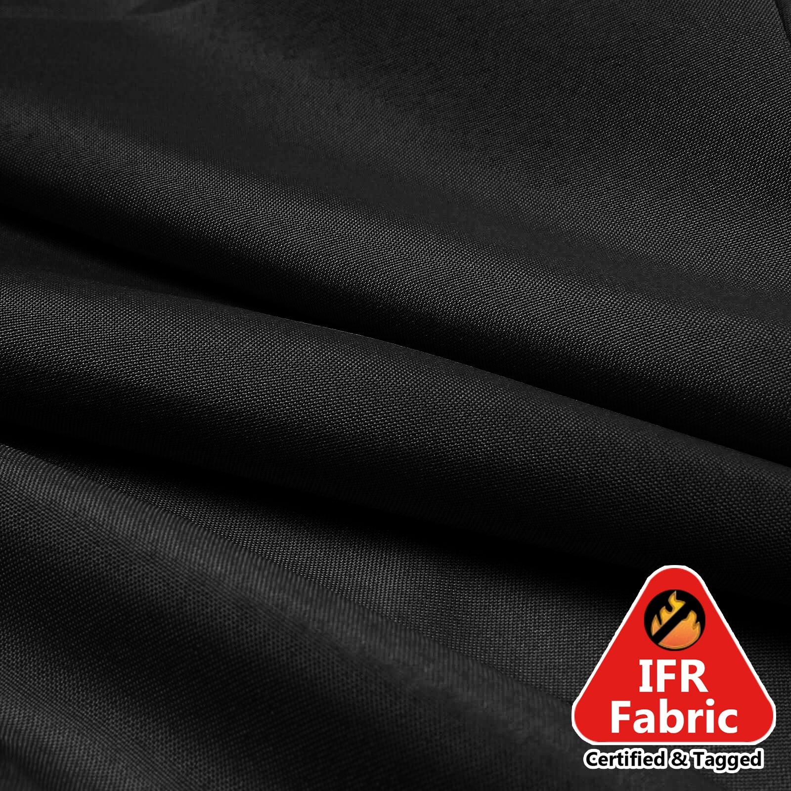 54x10 Yards Black Fire Retardant Polyester Fabric Bolt - Ideal for DIY Crafts, Upholstery & Event Decor