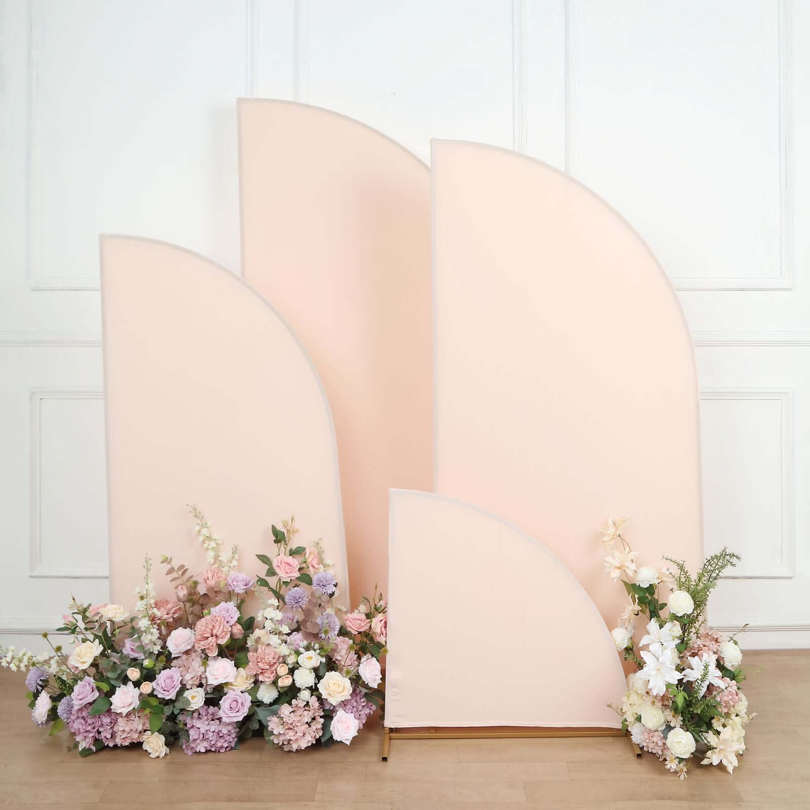Hot Deal! Custom Fitted Set of 4 Matte Blush Spandex Half Moon Wedding Arch Covers in 4 Sizes