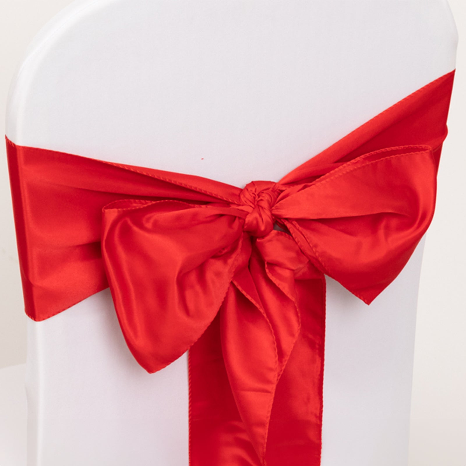 5-Piece Set of Red Lamour Satin 6x106 Chair Sashes - Reusable & Stylish Decor