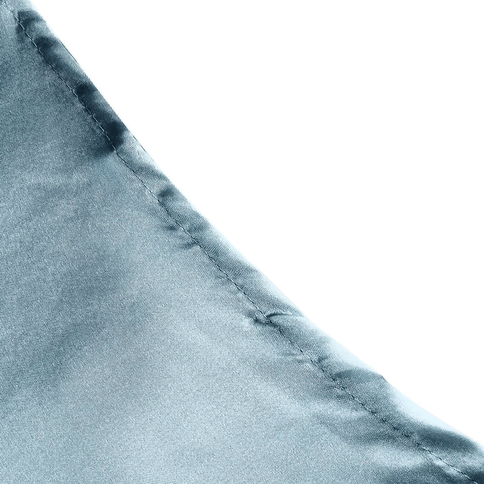 Stylish Seamless Dusty Blue Satin 132-Inch Round Tablecloth
