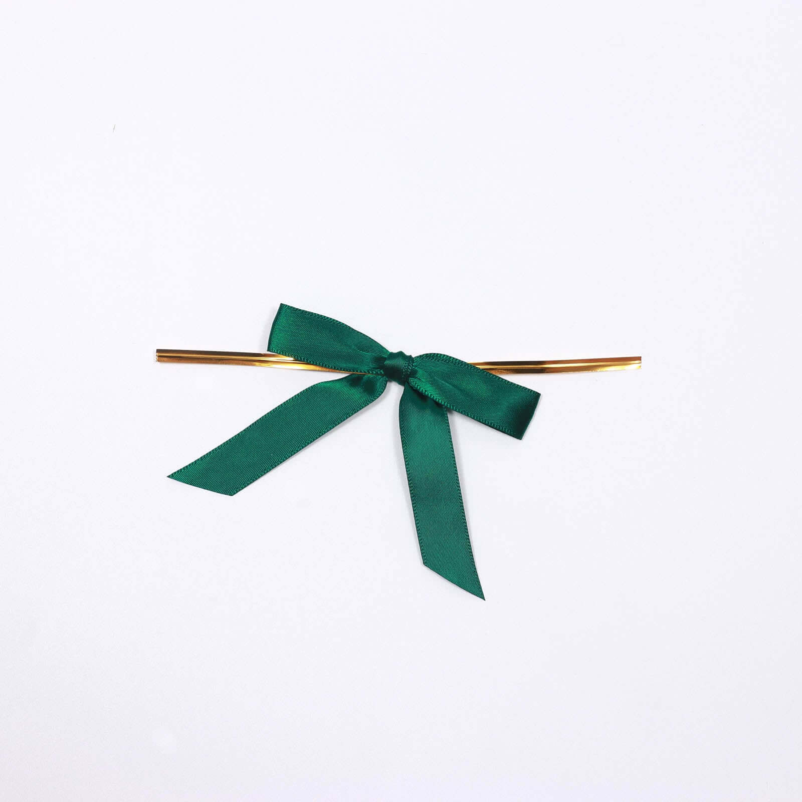 50 Pcs 3-Inch Hunter Emerald Green Satin Ribbon Bows with Twist Ties for Gift Decor