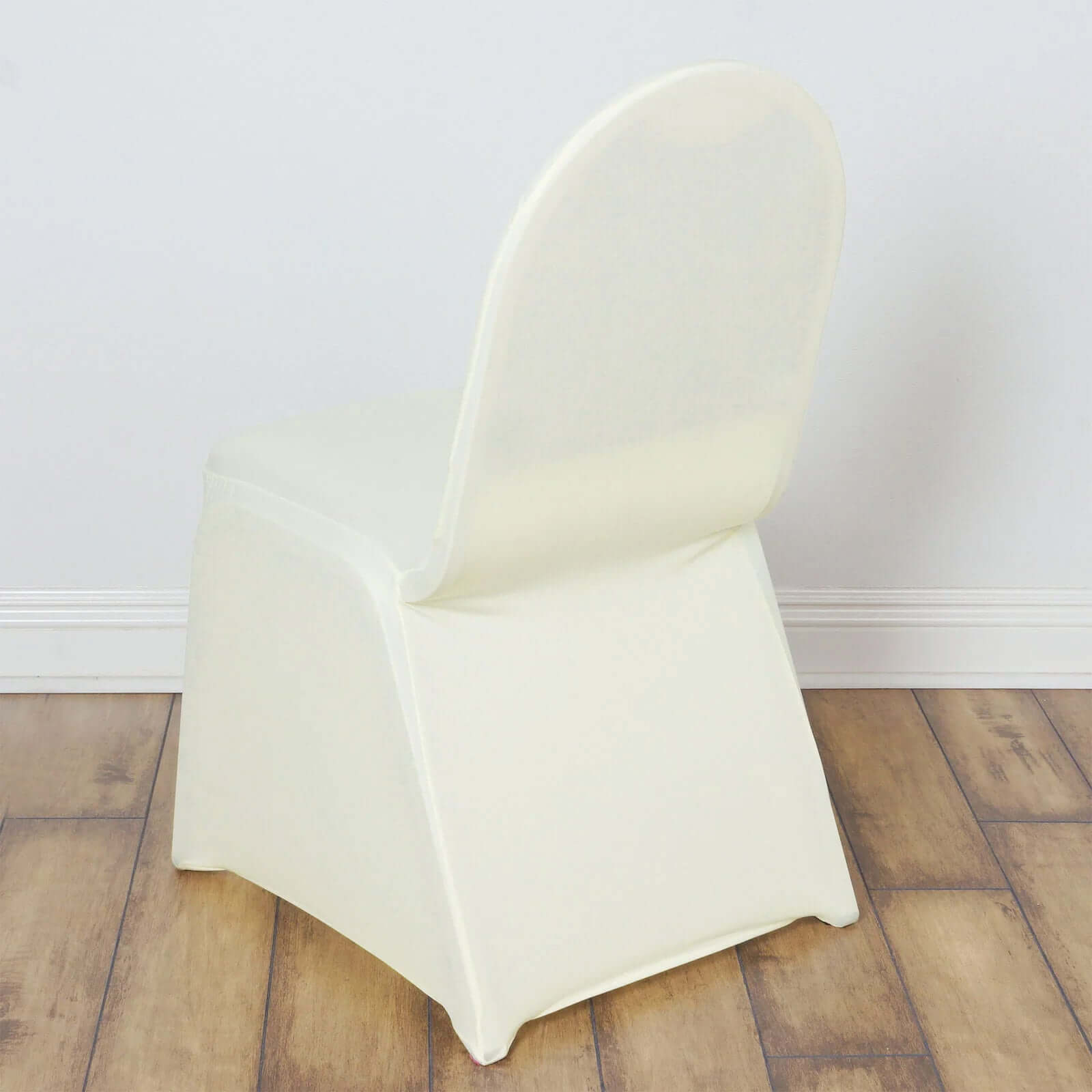 10-Pack Ivory Spandex Stretch Slip-On Chair Covers for Banquet Chairs - Durable & Reusable