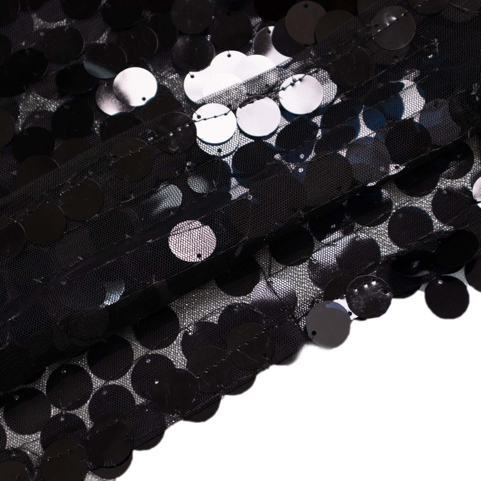 7ft Black Double-Sided Payette Sequin Chiara Cover for Half-Moon Wedding Backdrop Stand