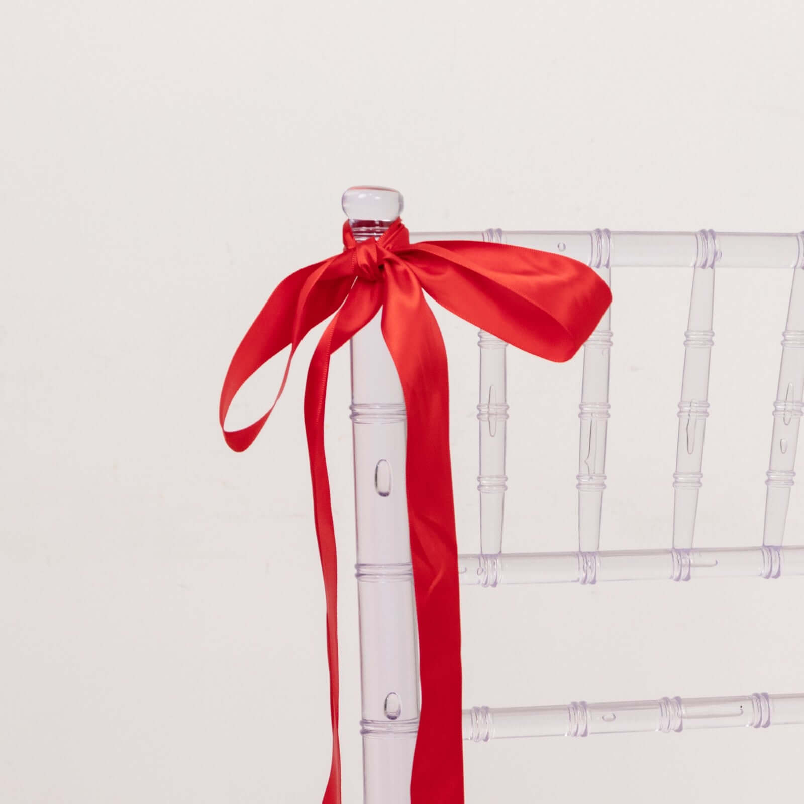 1.5-Inch Wide 50-Yard Red Single-Face High-Quality Decorative Satin Ribbon