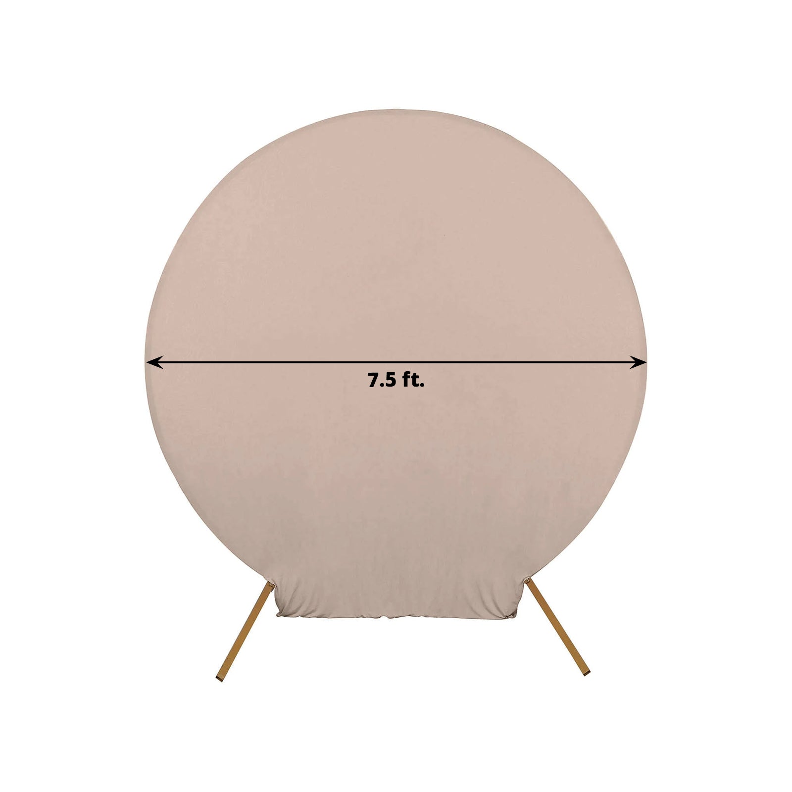 7.5ft Nude Round Spandex Party Backdrop Stand Cover - Perfect for Weddings and Events