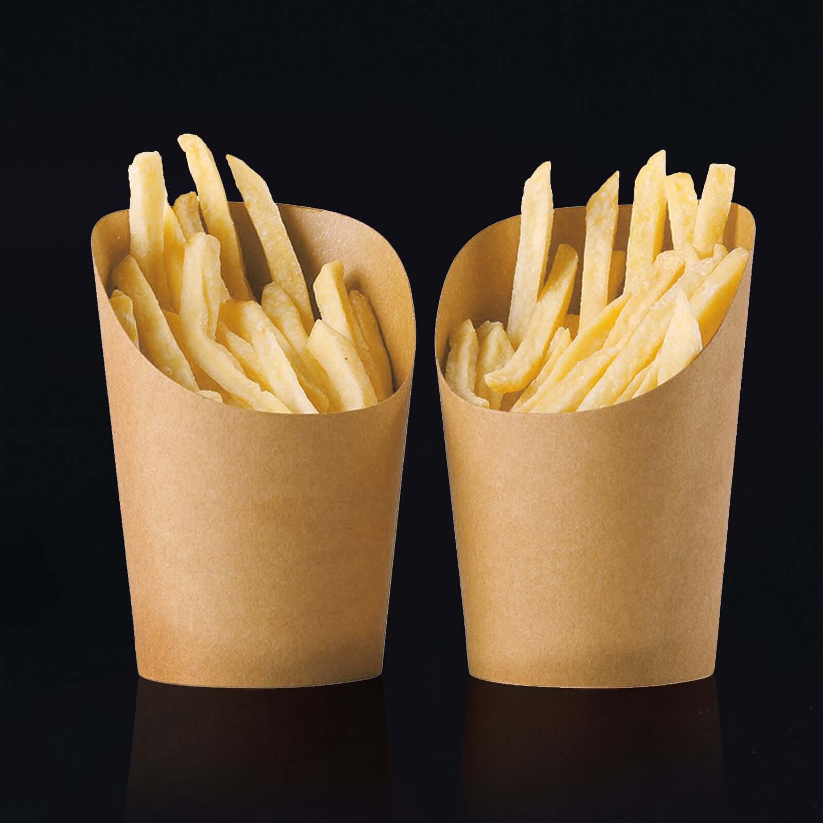 50-Pack 14oz Natural Brown Paper Popcorn Box Snack Cups - Ideal for Appetizers