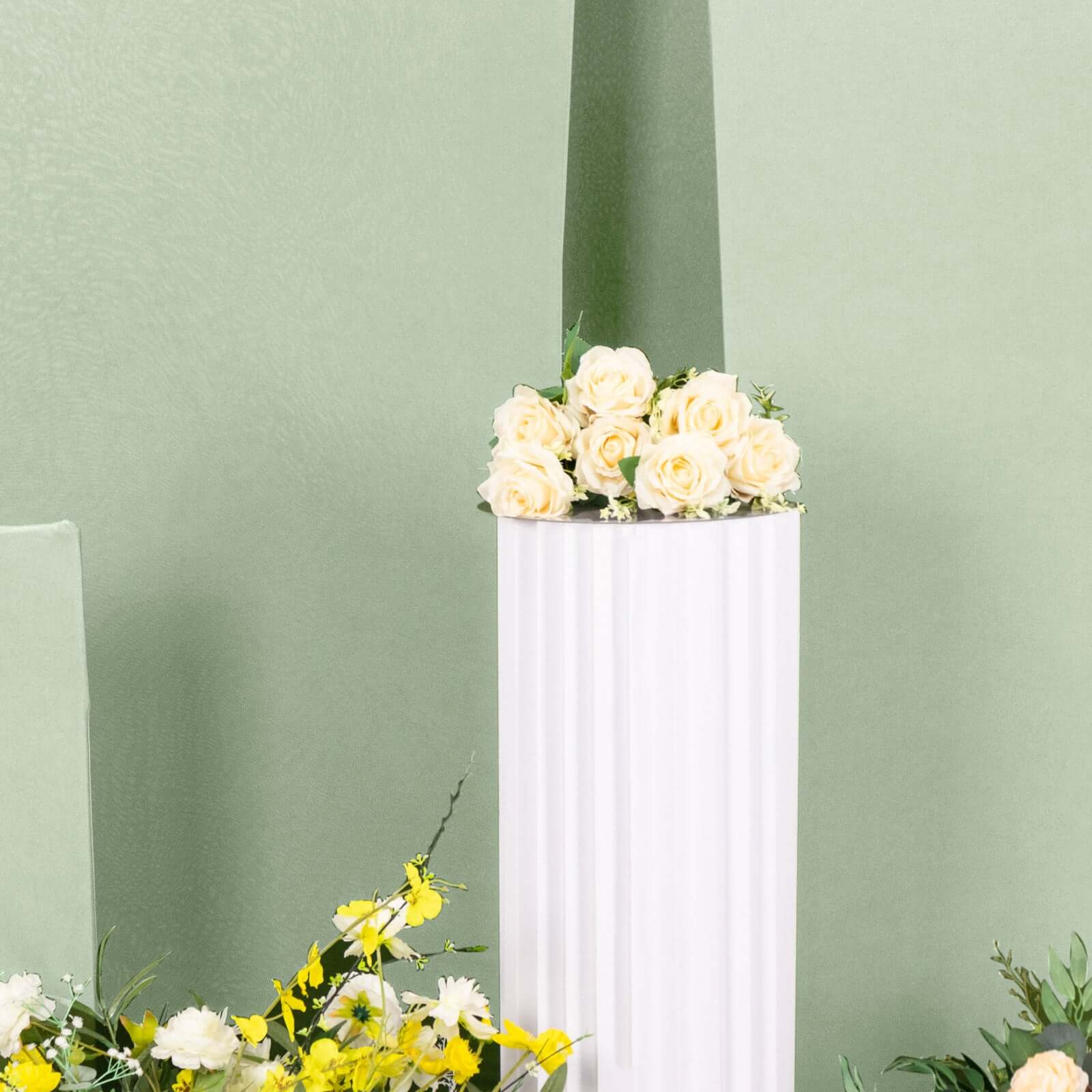 4-Piece Matte Sage Green Spandex Half Moon Wedding Arch Covers - Custom Fit, Various Sizes