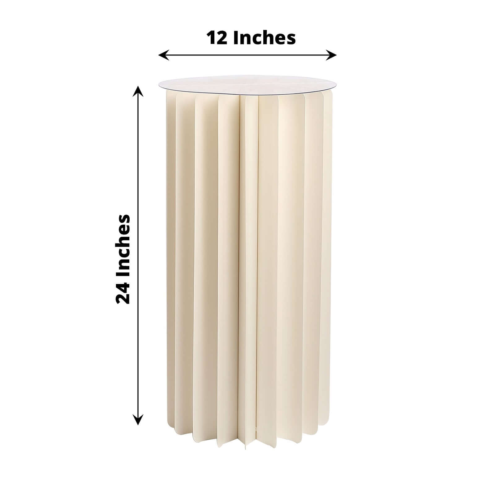 Hot Sale! 24-Inch Ivory Cylinder Display Column Stand with PVC Top Plate for Events
