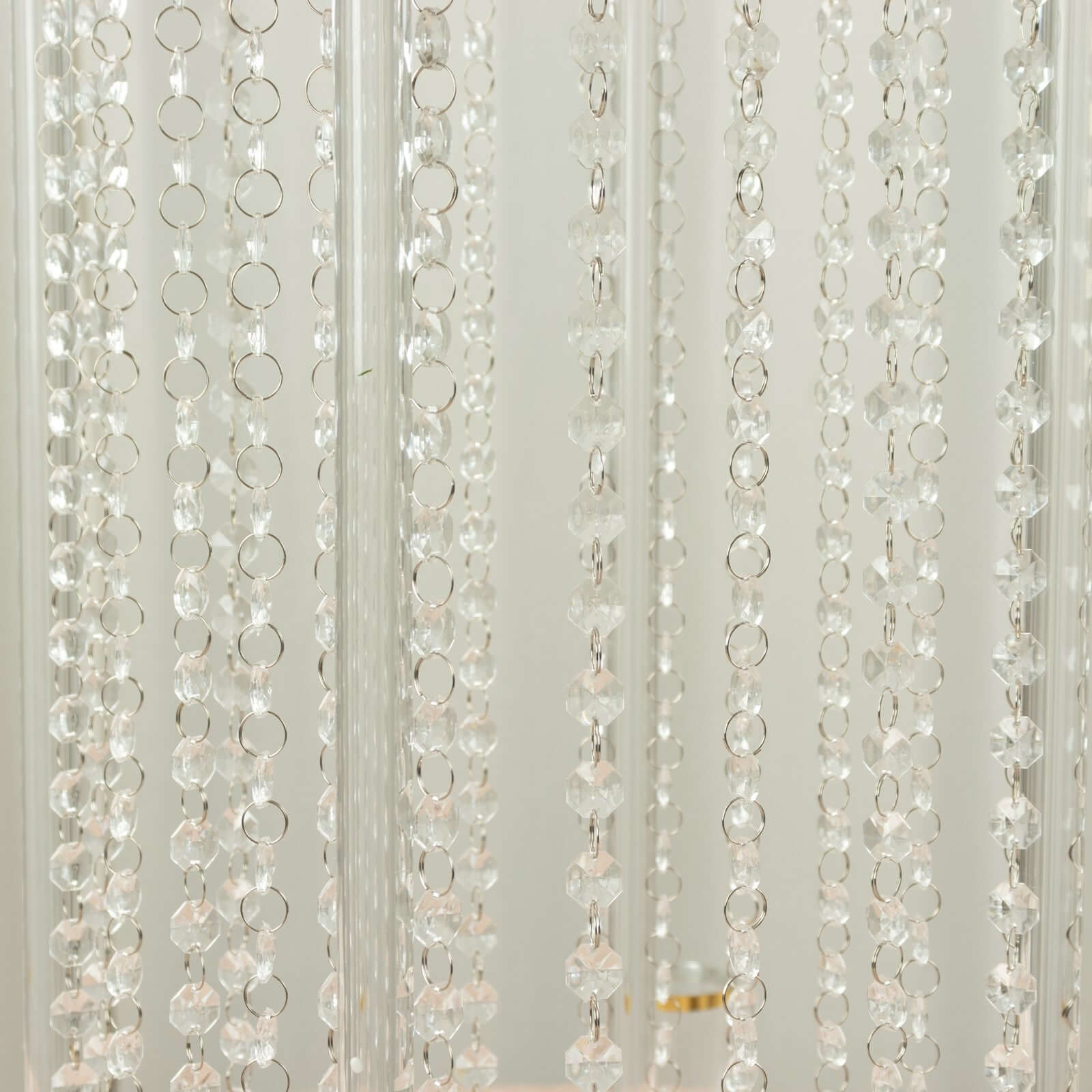 Clear Acrylic Flower Pedestal Vase with Crystal Beads - Ideal Durable Wedding Table Centerpiece, 24 Inches