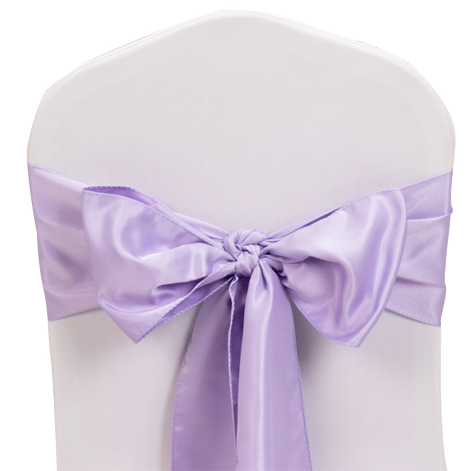 5-Pack Lavender Lilac Lamour Satin Chair Sashes - Elegant & Reusable Decor