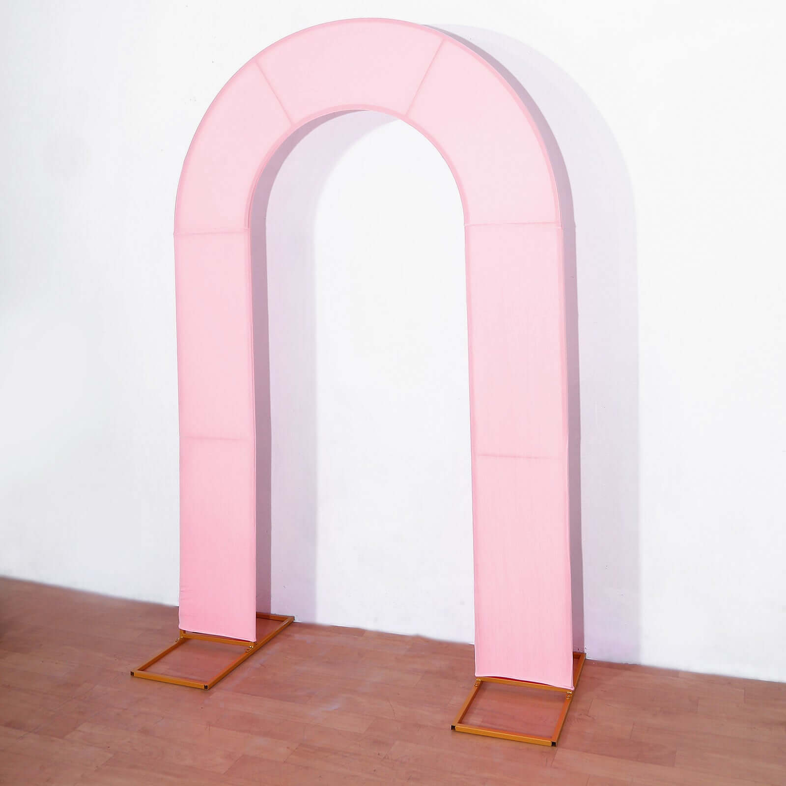 Premium 8ft Pink Spandex U-Shaped Wedding Arch Cover - Perfect for Weddings and Parties