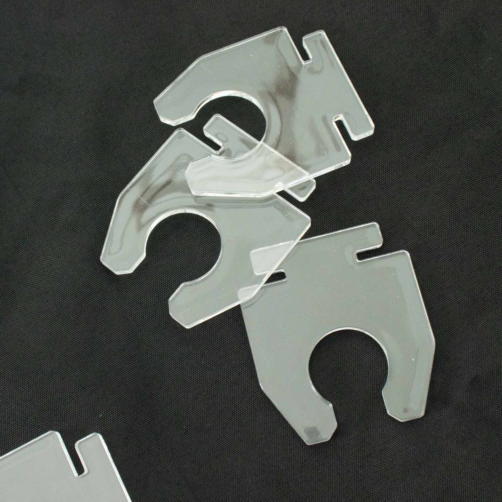 20-Piece Clear Acrylic Glass Holder Hooks - Ideal for Double-Sided Champagne Wall Stemware Display