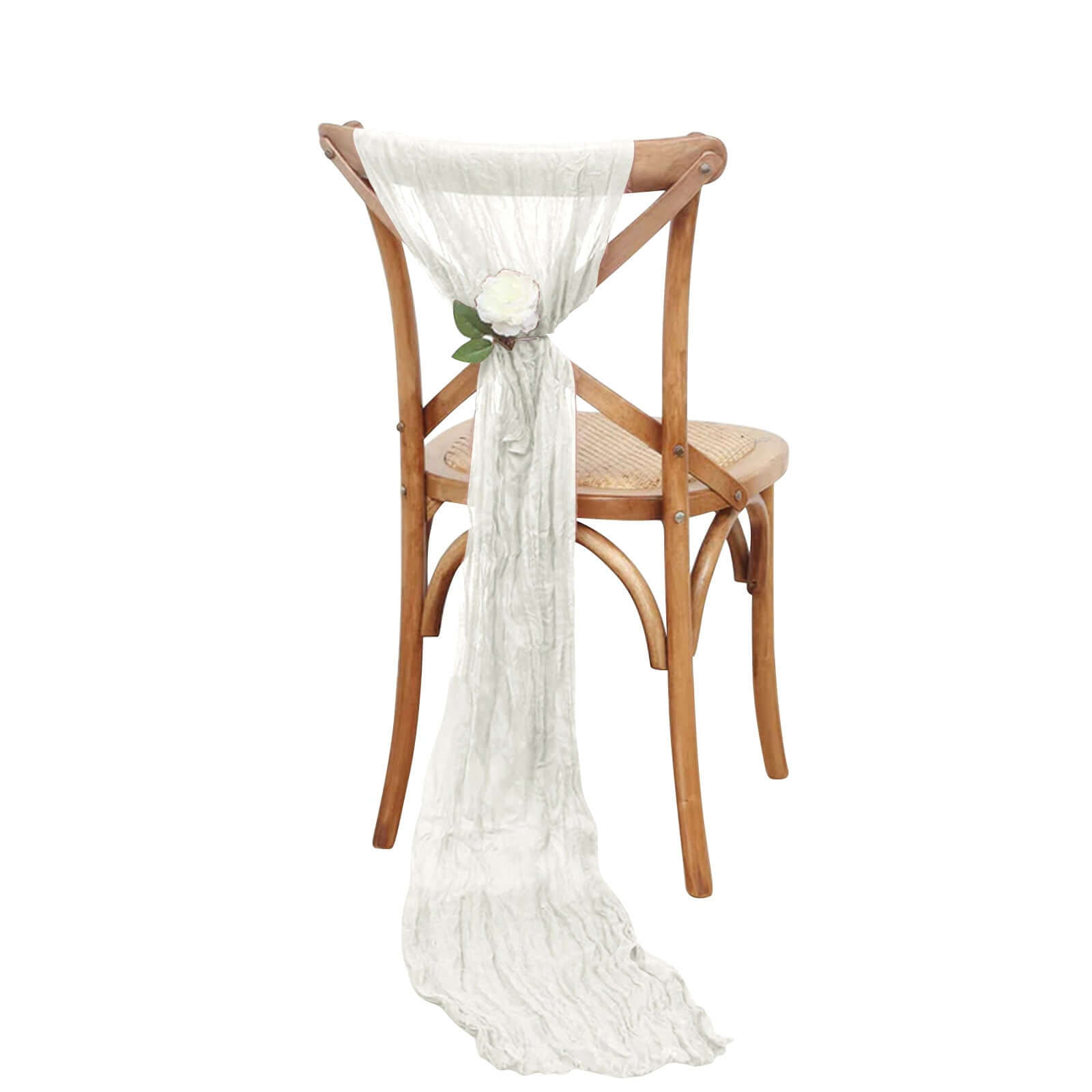 Special Offer! 5-Piece Ivory Cheesecloth Gauze Chair Sashes for Boho Weddings & Gatherings