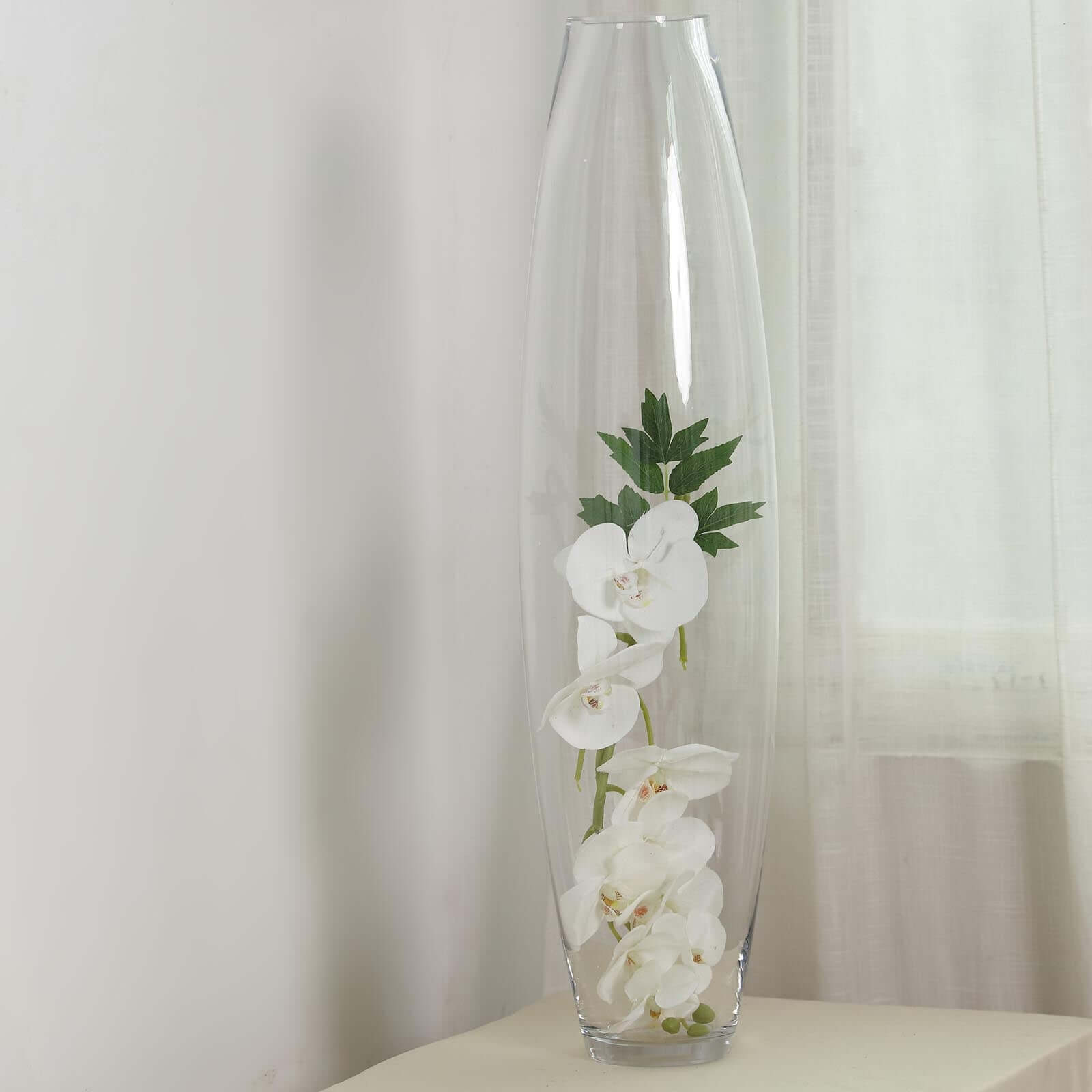 Heavy - Duty Clear Glass Cylinder Tapered Vase for Event Flower Centerpieces