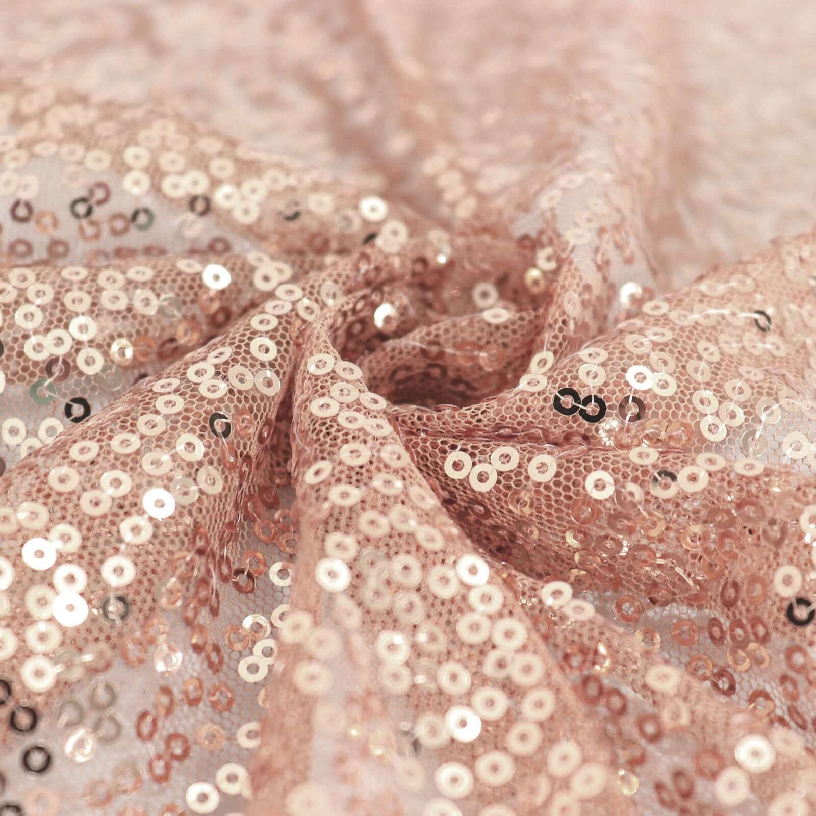 Hot! Seamless Rose Gold 120" Round Sequin Tablecloth